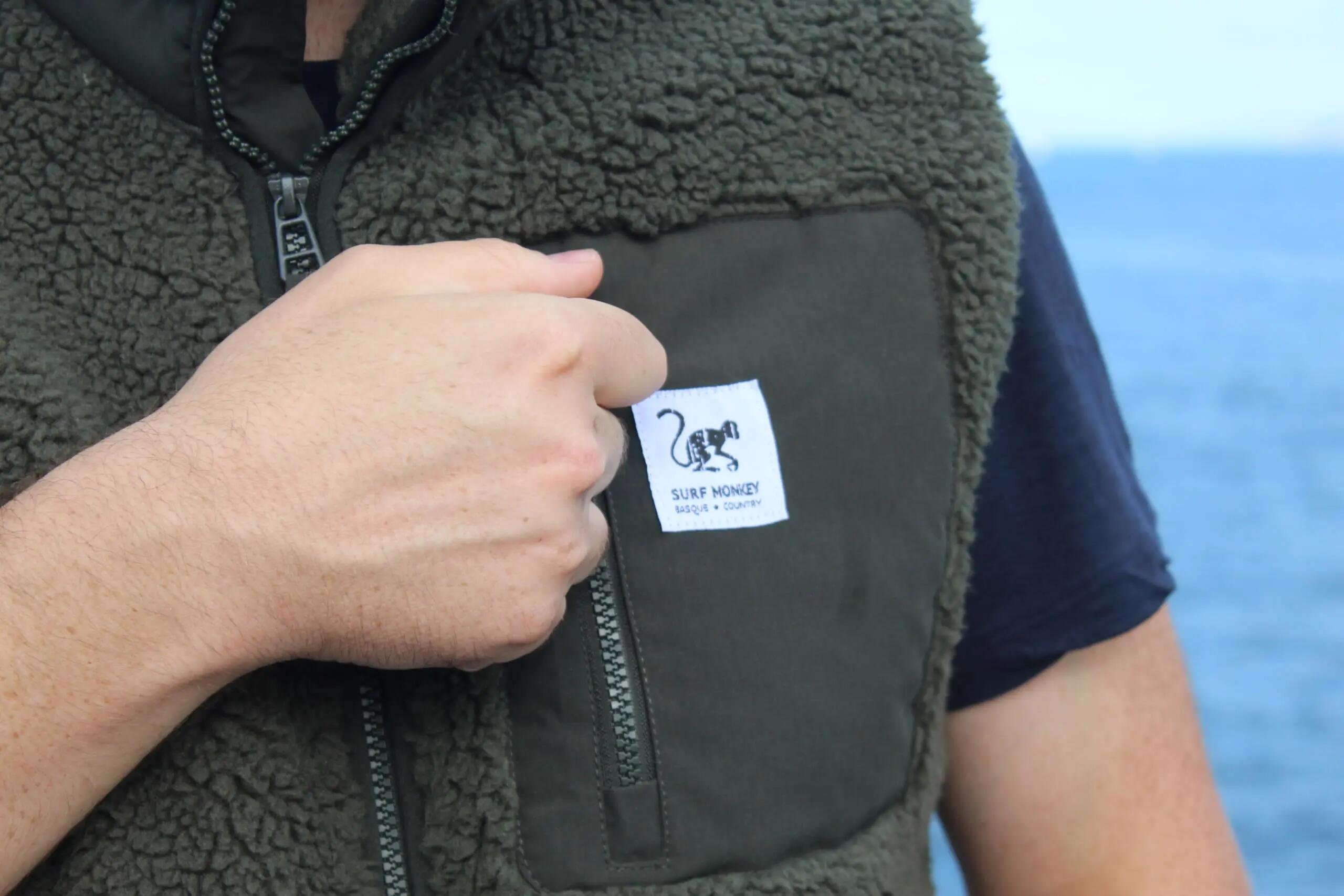 Gilet sherpa - Outdoor - Unisex - Chaud, doux, sans capuche - Vert foncé 5/6