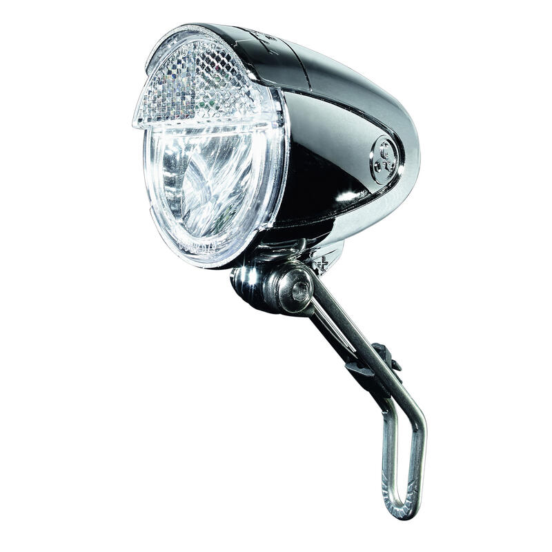 Koplamp LS583 Bike-i Retro 15 Lux met dynamomontage - chroom