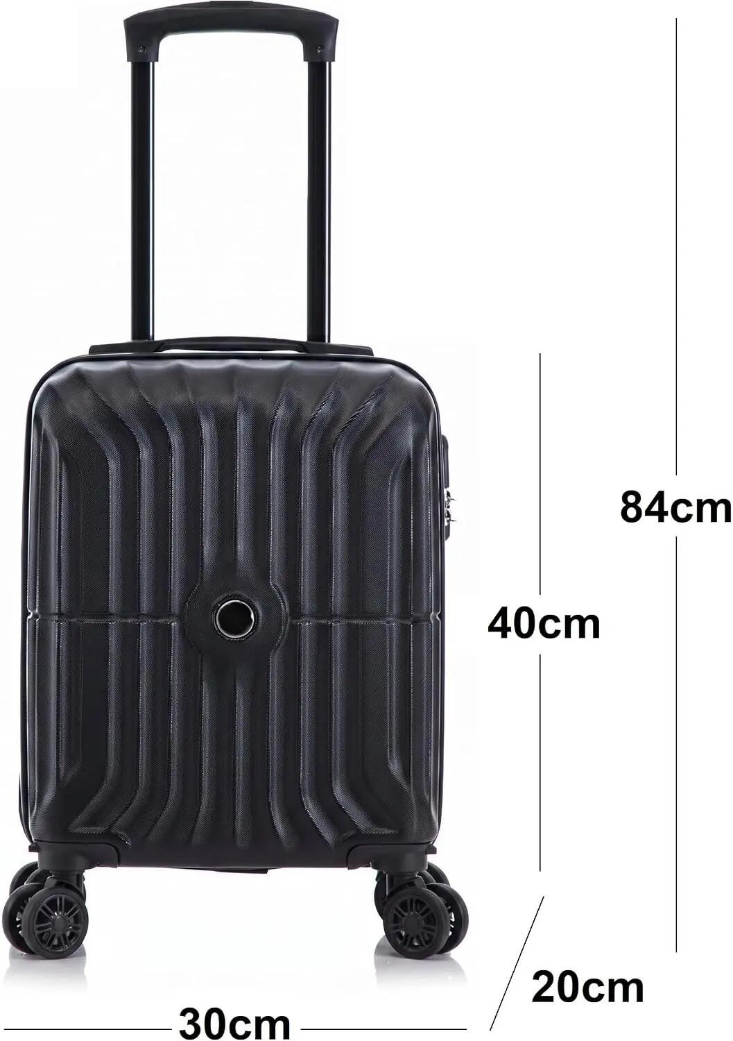 Maleta Equipaje de Mano 40x30x20cm (27L) Ruedas 360º Desmontables. ABS (Negro) 3/7
