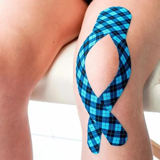 Unisexe Fitness Tape de sport élastique Tartan Bleu CureTape 2/2