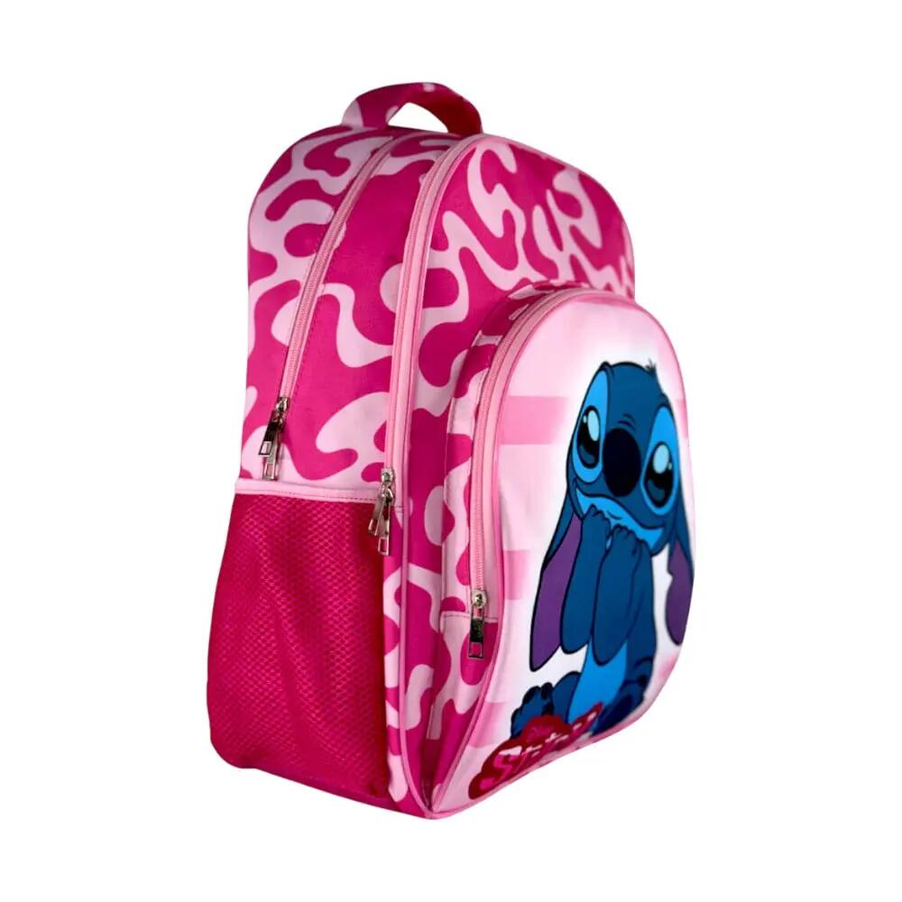 Rucsac cu trei compartimente, 42x32x17 cm, roz, Stitch 2/4