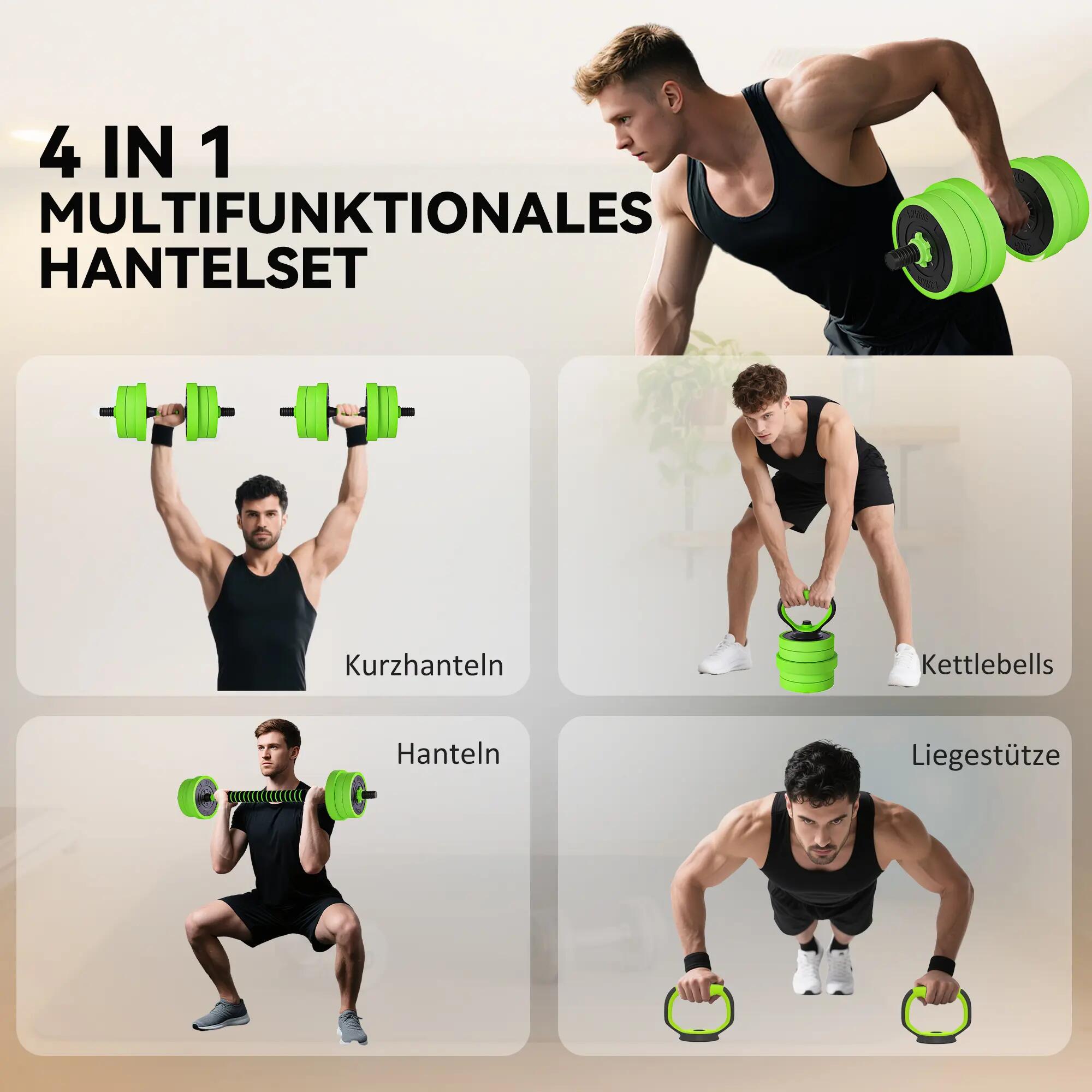 Ensemble d'haltères - musculation - unisexe - réglable - vert 6/6