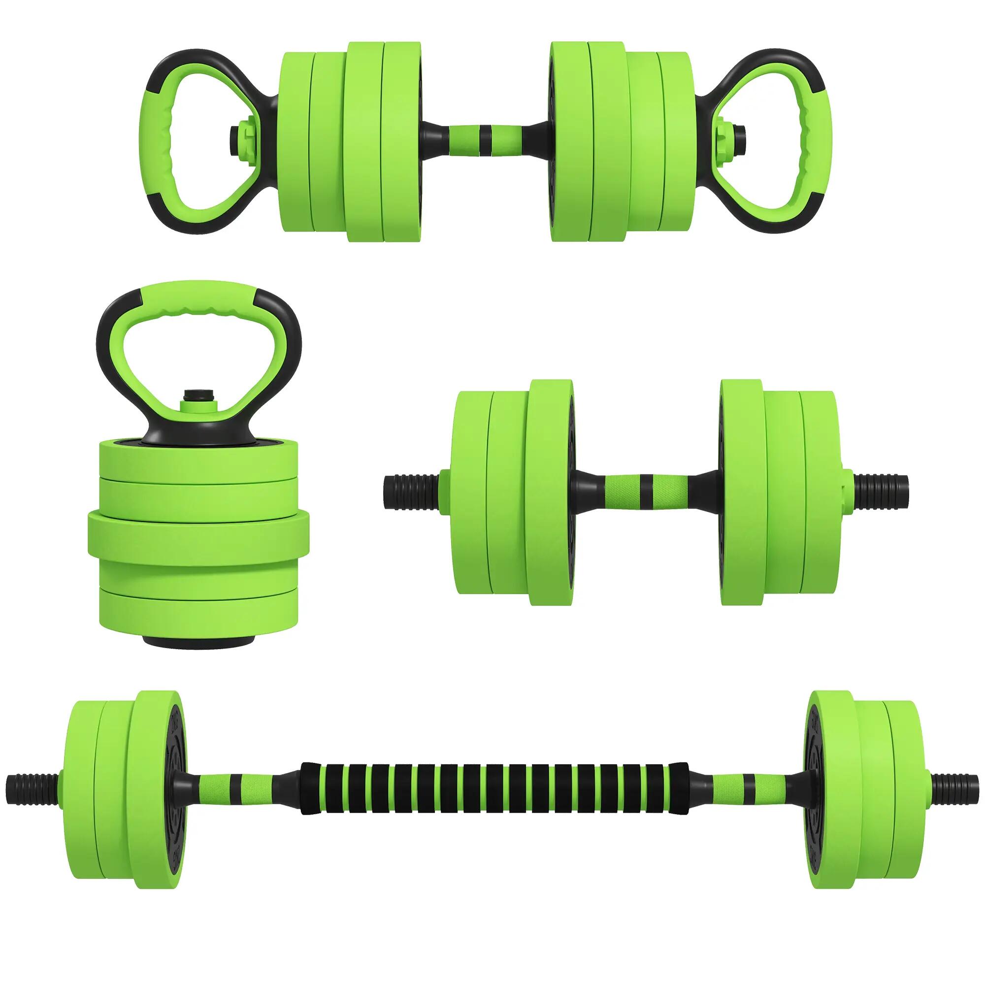 Ensemble d'haltères - musculation - unisexe - réglable - vert 2/6