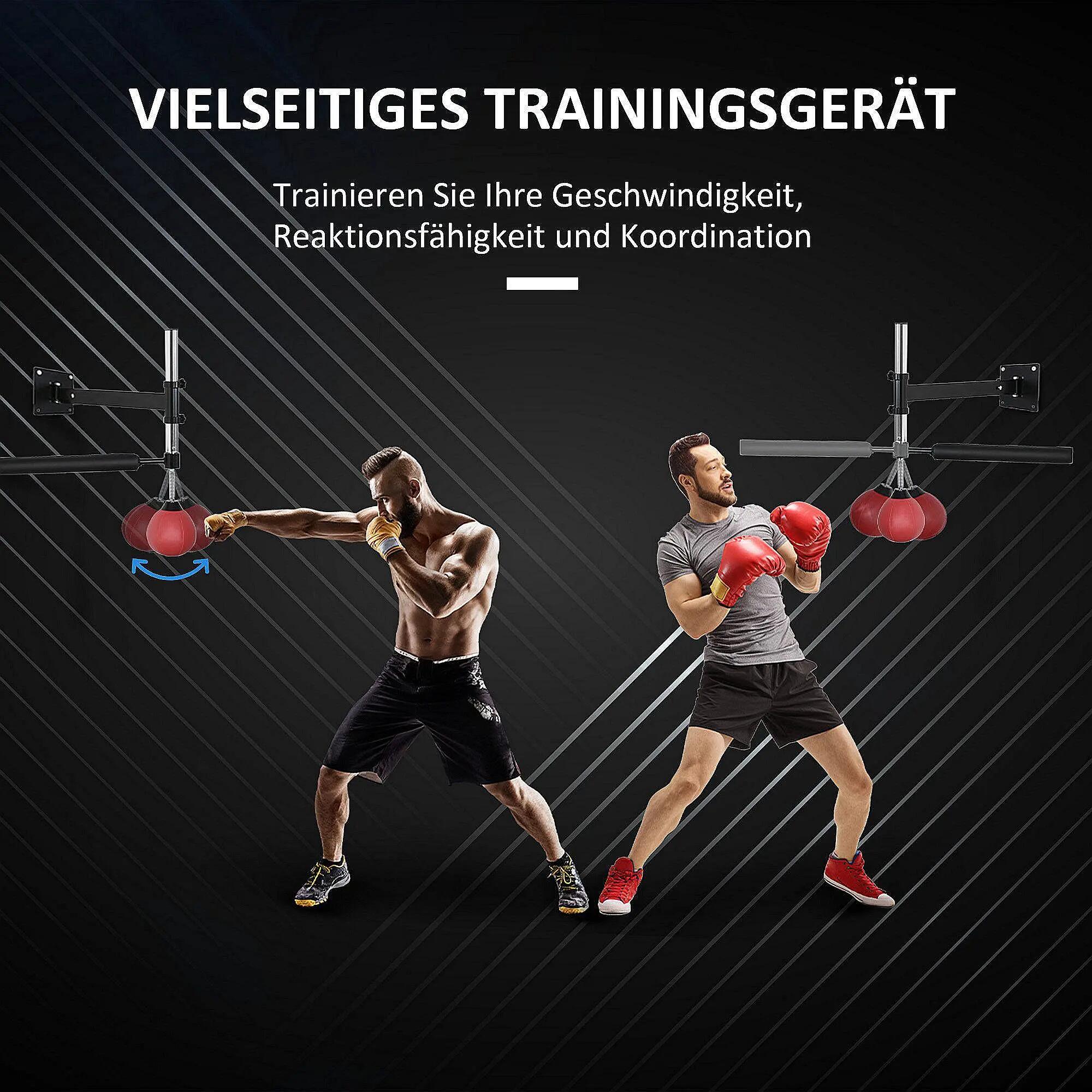 rack de boxe mural - boxing - réglable, compact - noir/rouge 6/6