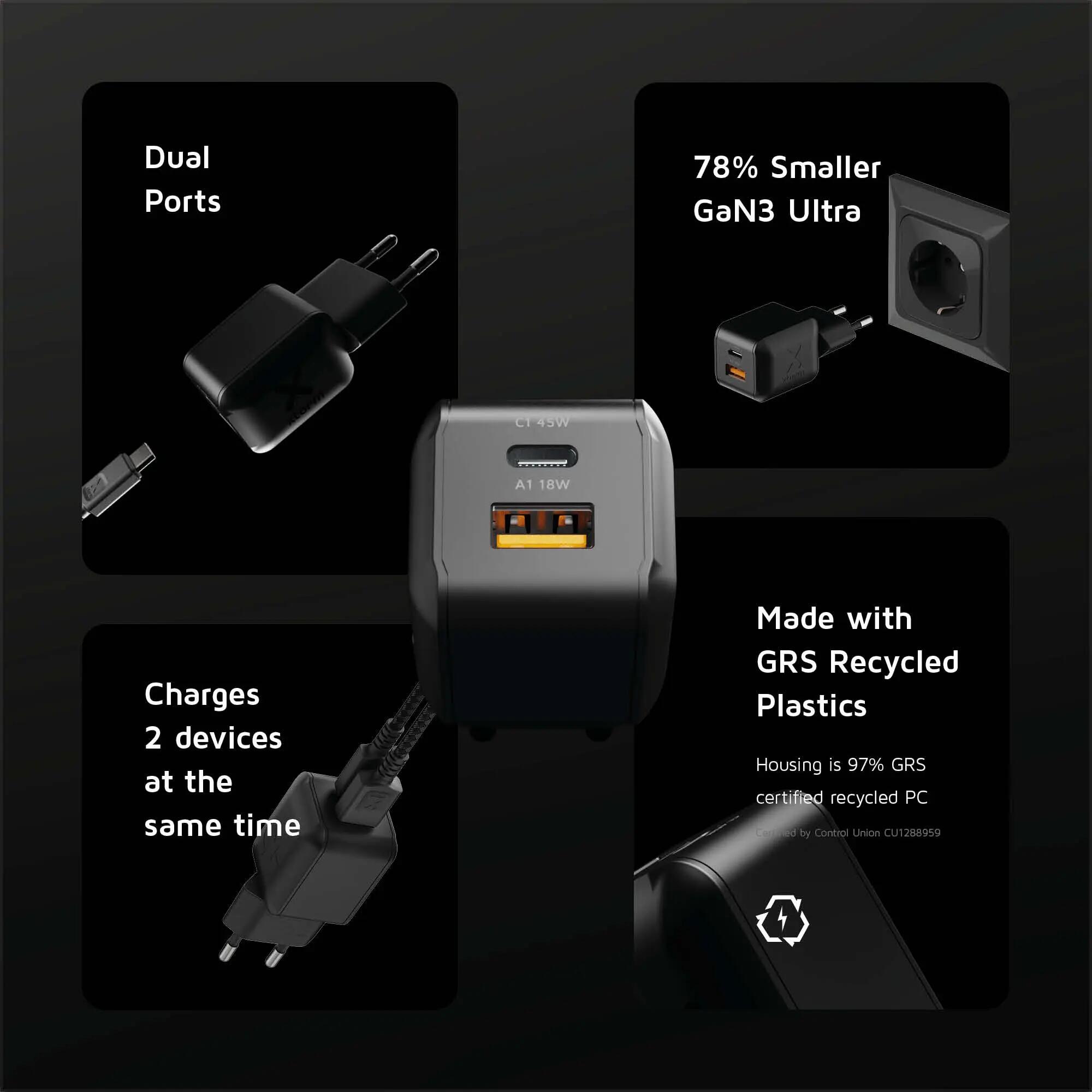 Xtorm Universele Oplader - Xtorm 45W NextGen Adapter - Charger - Wit 6/7