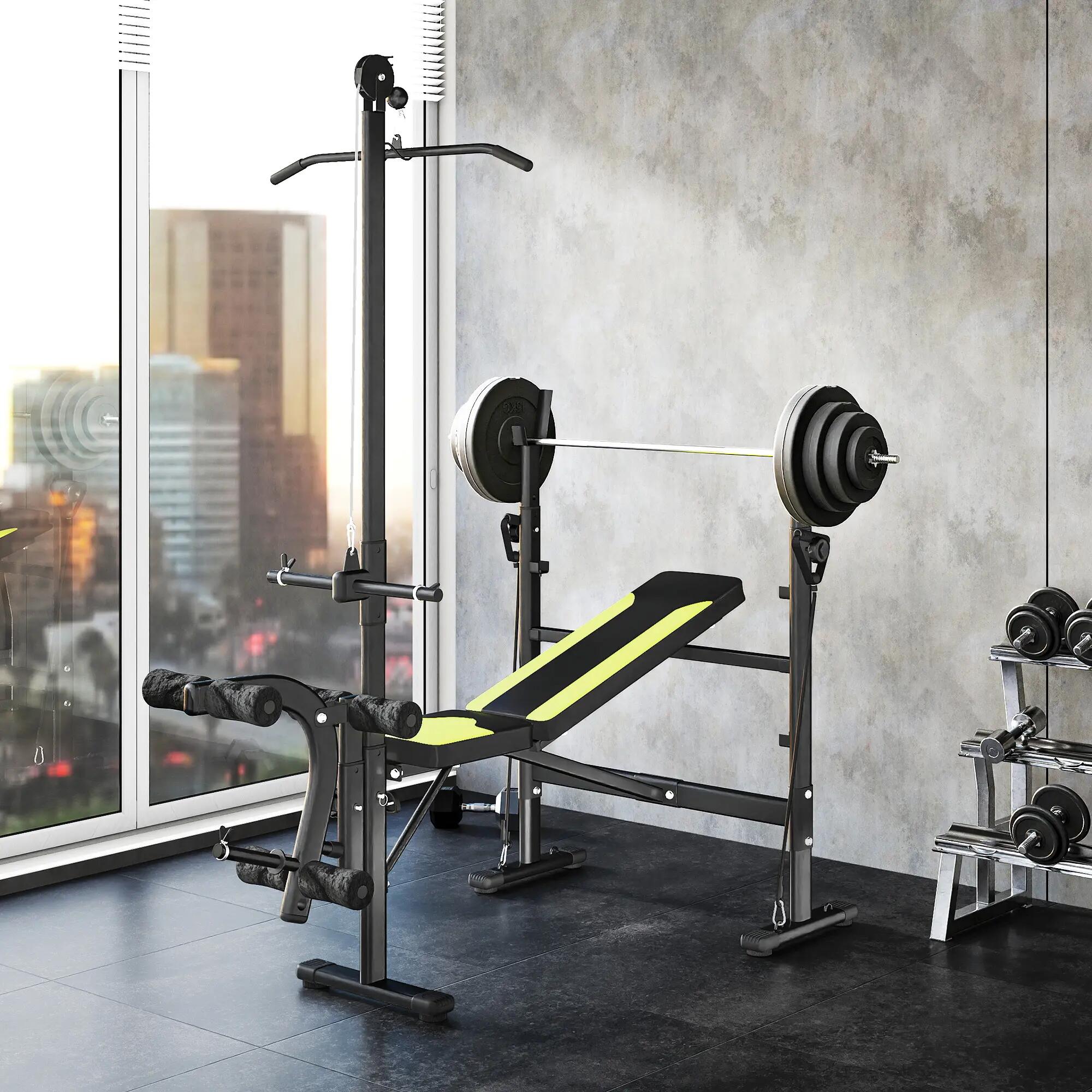 Banc de musculation pour des entraînements de fitness complets avec dossier 4/9
