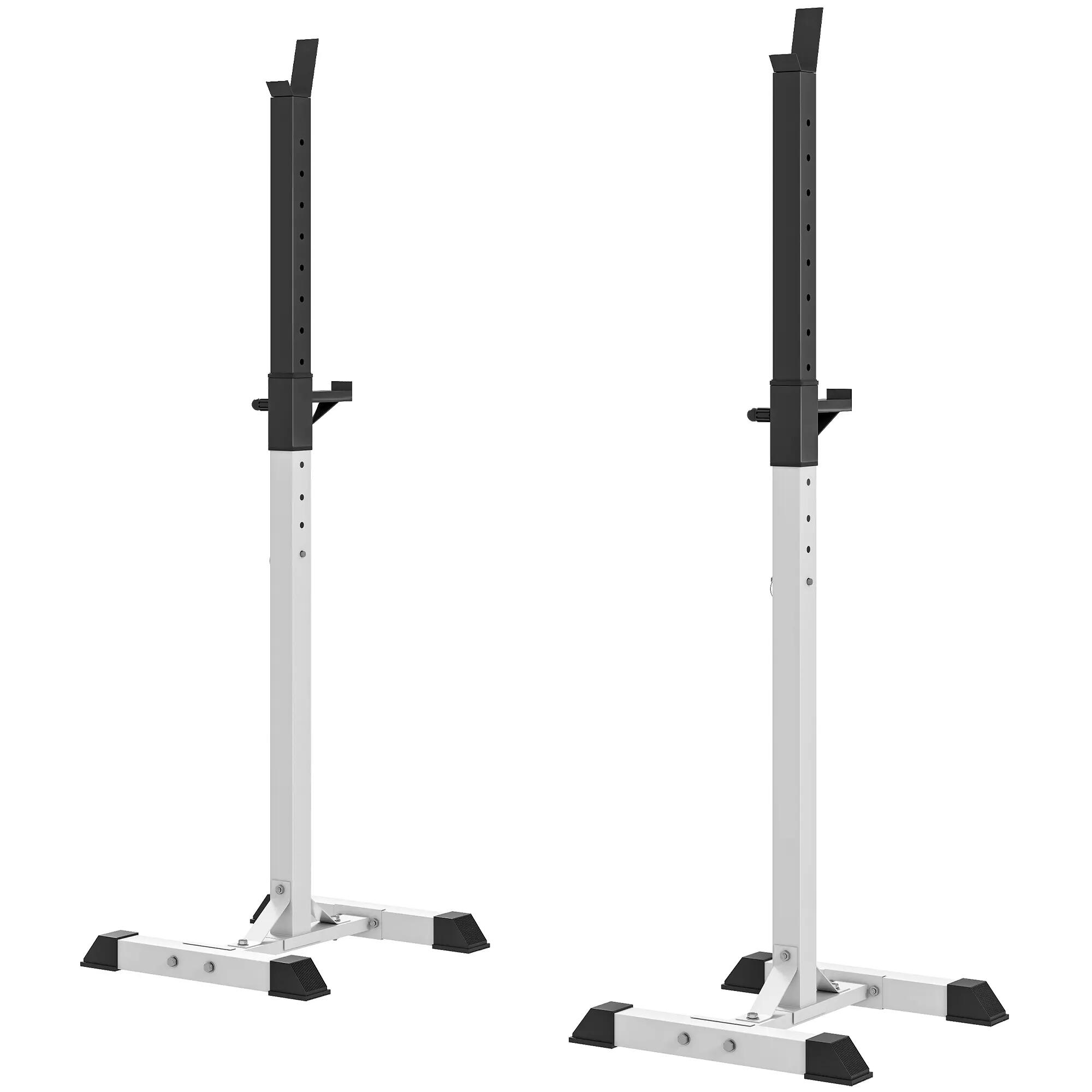 Support barres de musculation - Fitness - Réglable 12 positions - Blanc 2/6