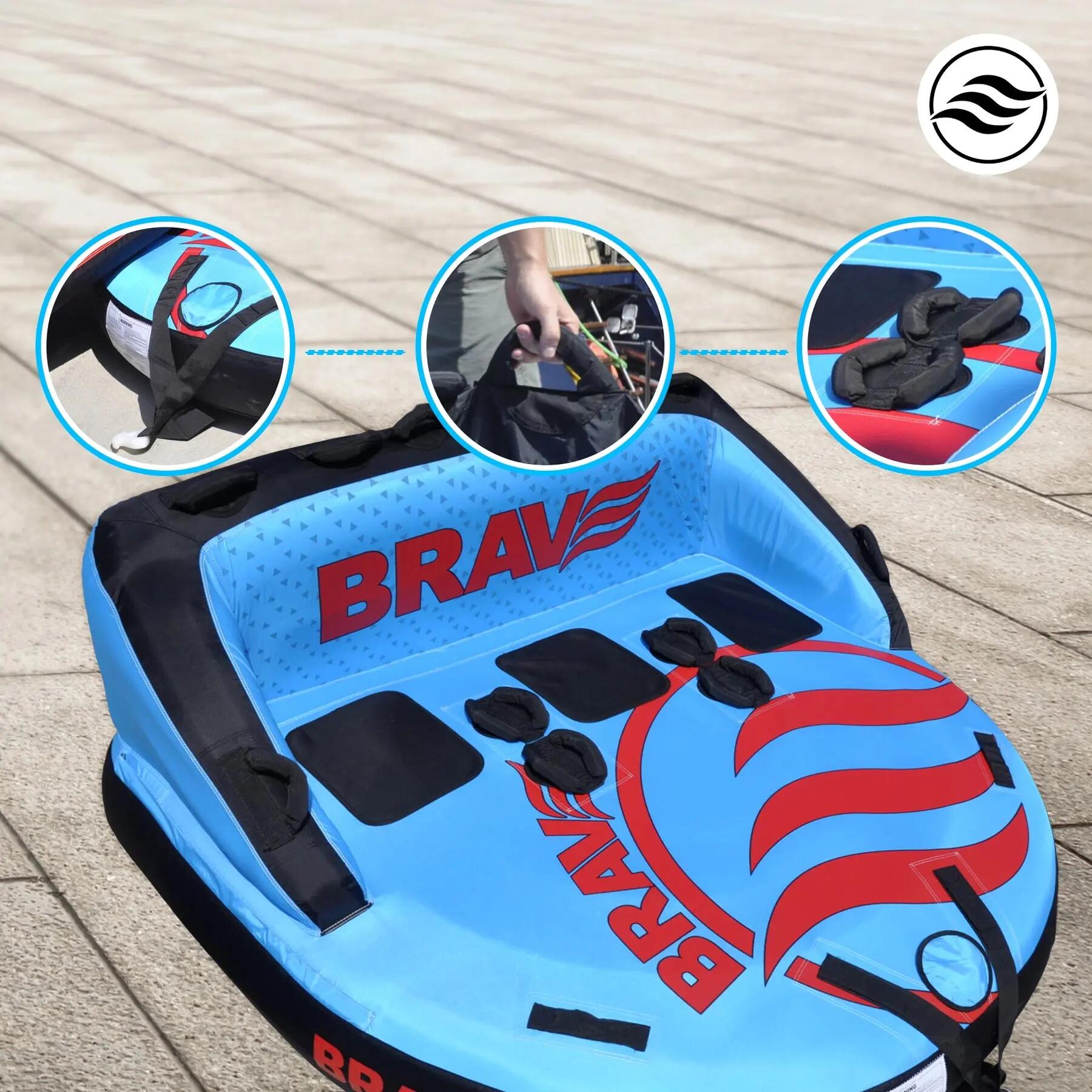 Sofá hinchable arrastrable BRAVE para 3 personas con respaldo 6/7