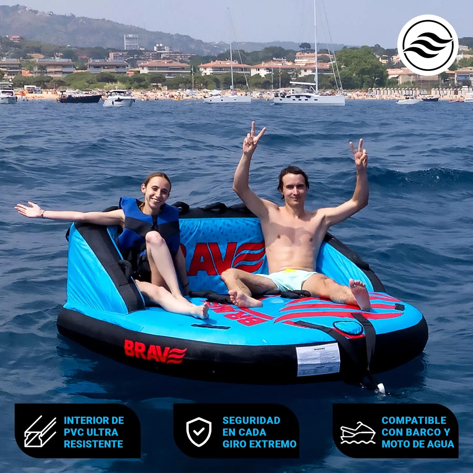 Sofá hinchable arrastrable BRAVE para 3 personas con respaldo 3/7