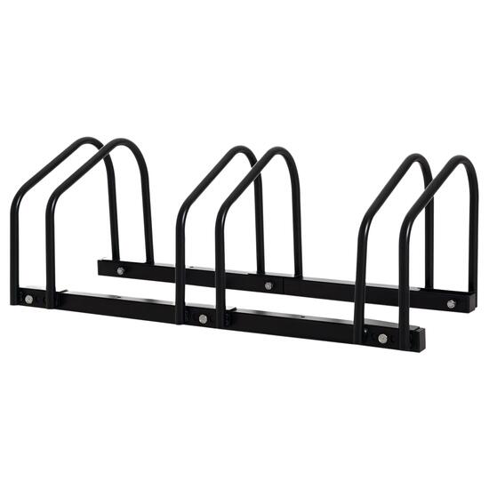Râtelier vélo - rangement - 3 emplacements - acier - noir