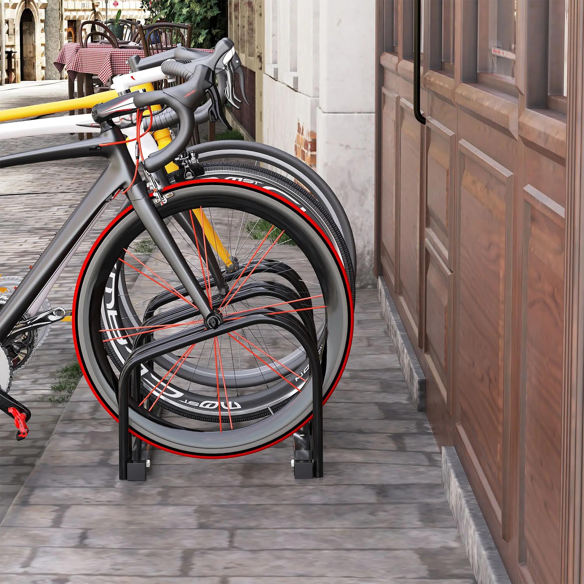 Râtelier vélo - rangement - 3 emplacements - acier - noir 4/6