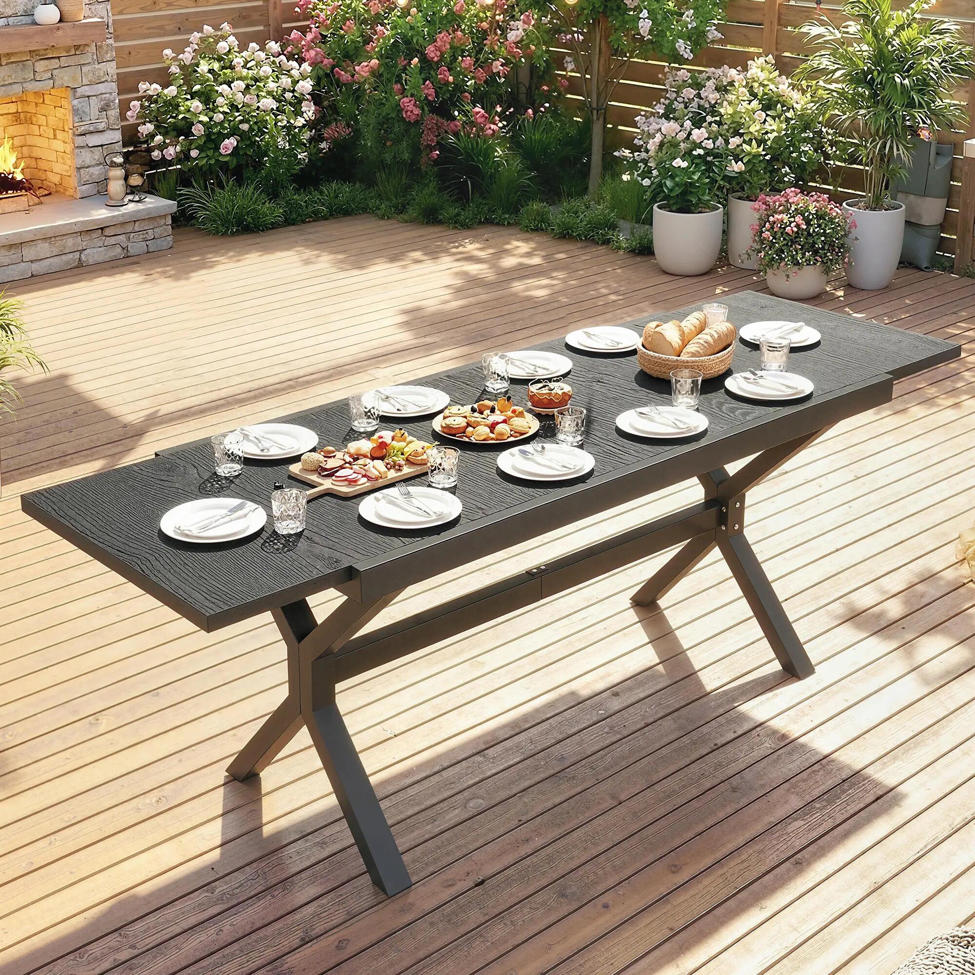 Mesa de jardín extensible 154-214 cm 4/5