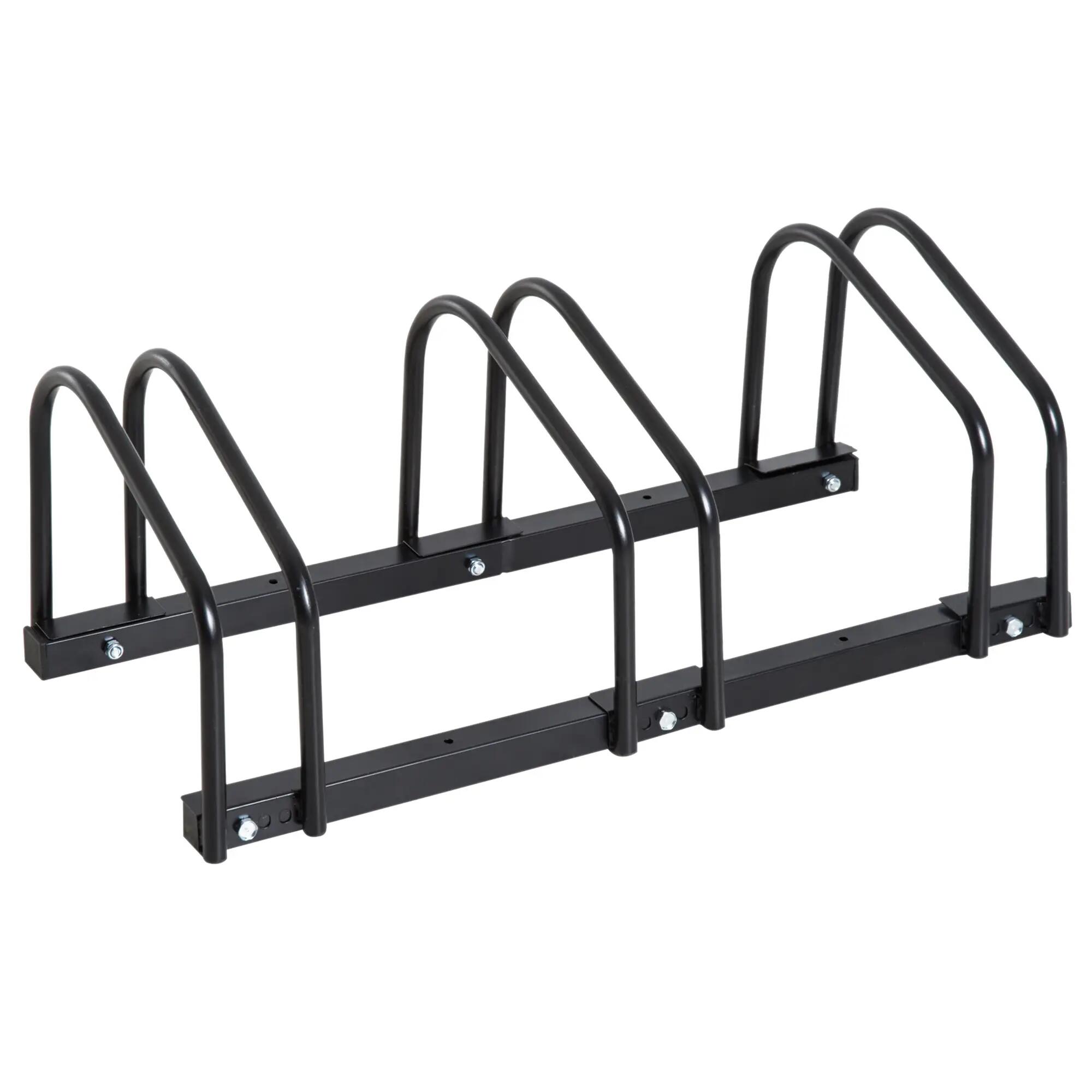 Râtelier vélo - rangement - 3 emplacements - acier - noir 2/6