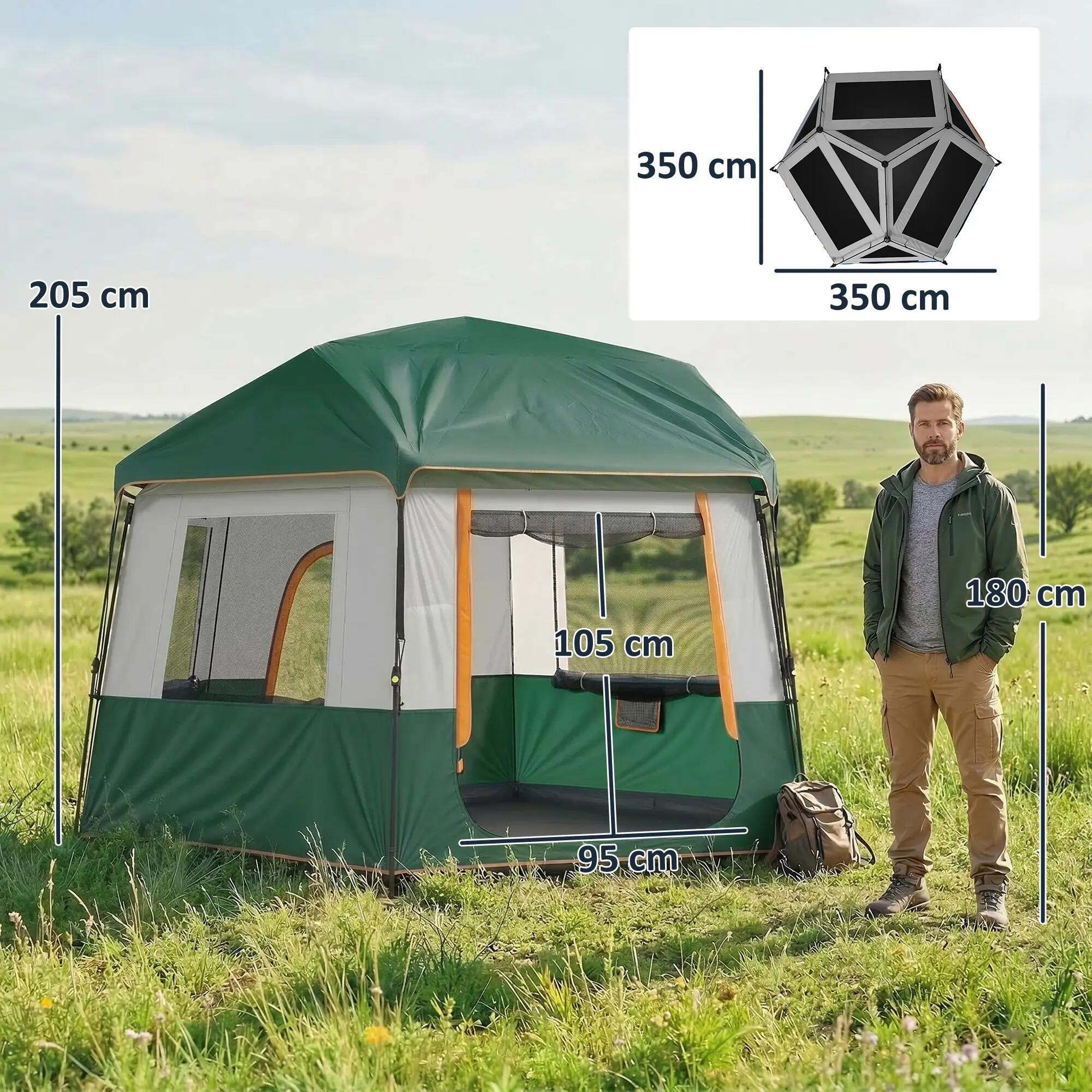 Tente de camping - Imperméable 3000 mm, robuste - Verte 5/6