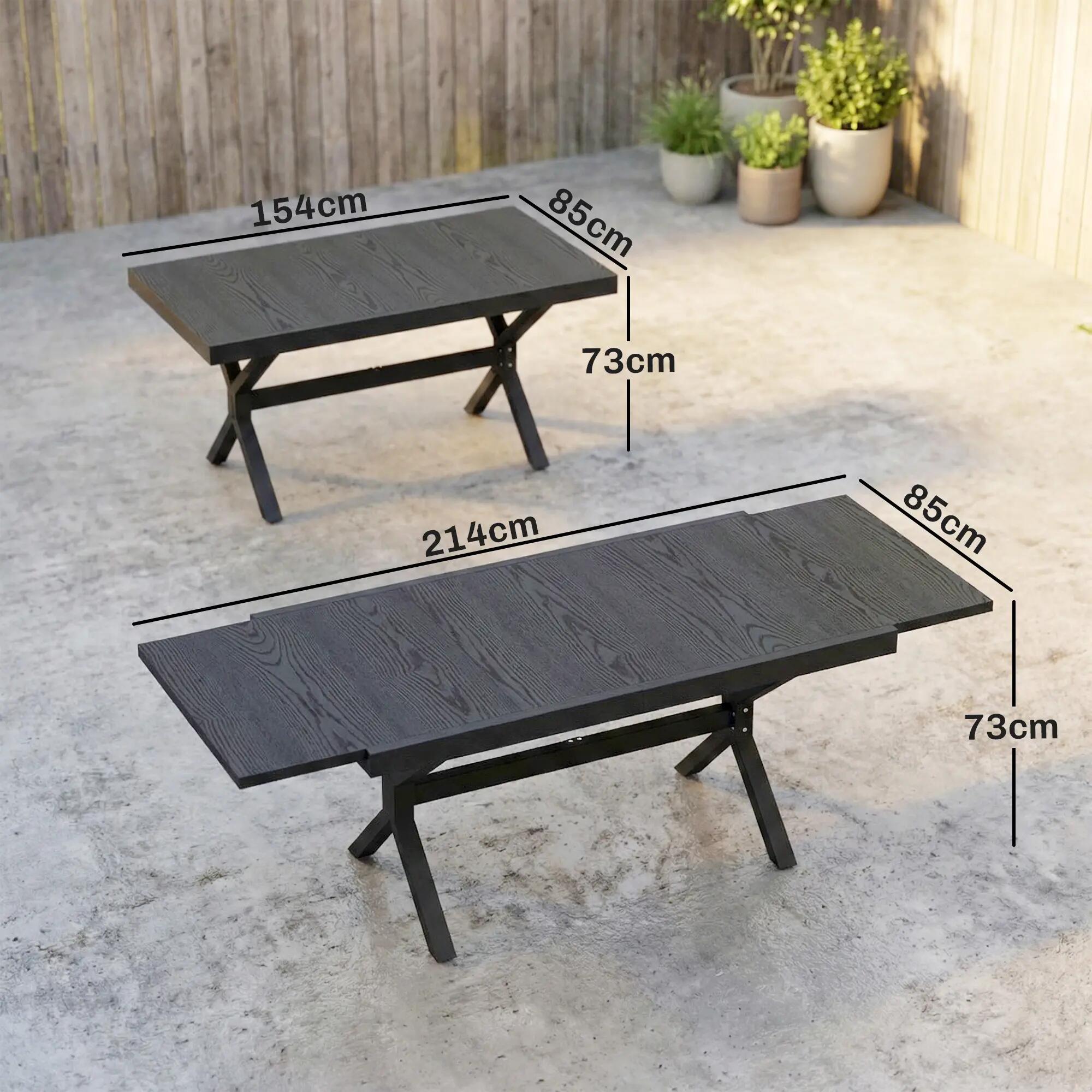 Mesa de jardín extensible 154-214 cm 3/5