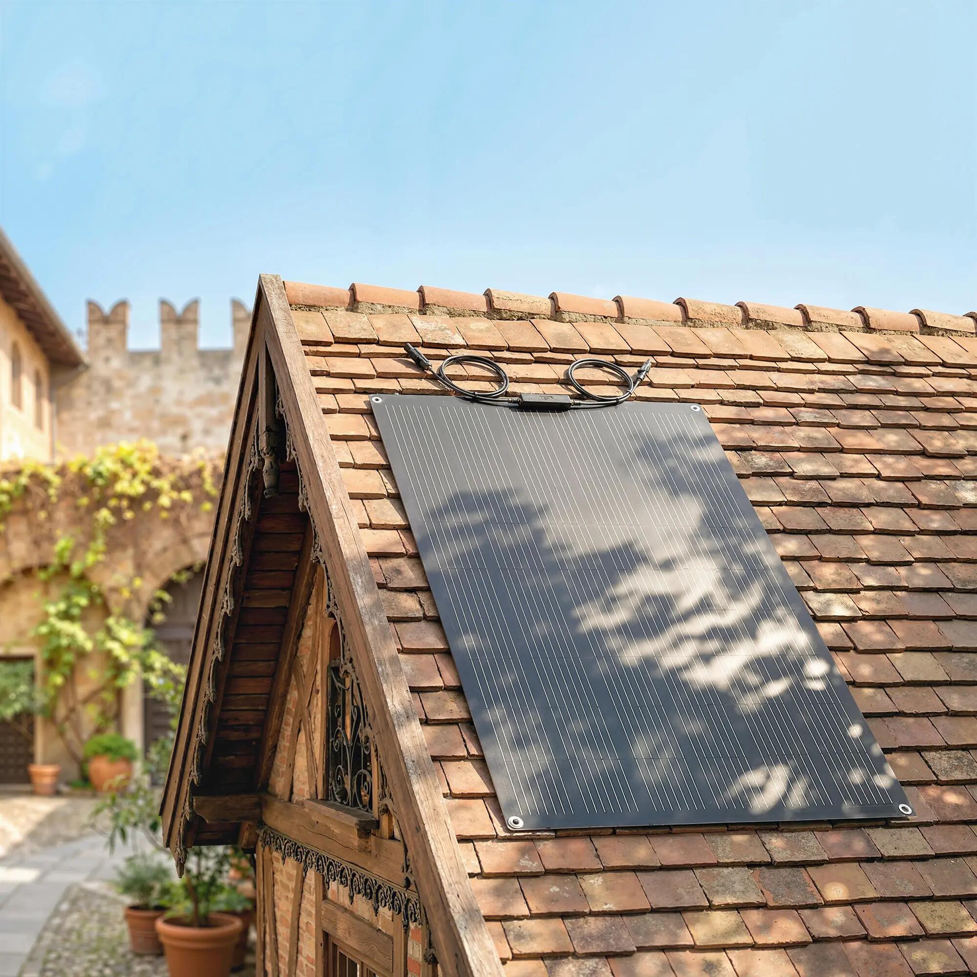 panneau solaire - camping - unisexe - 100 W, 18 V, étanche ip67 4/6