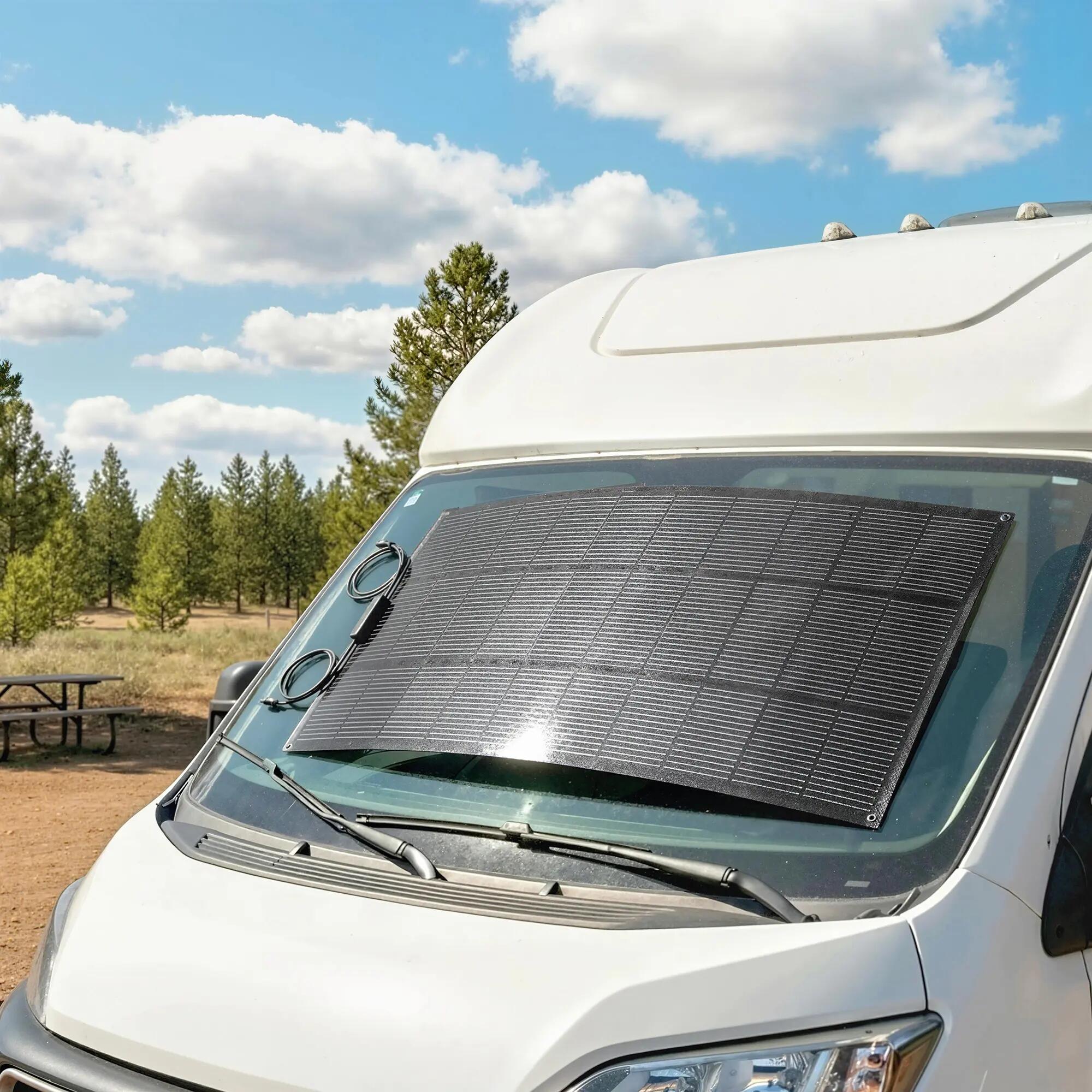 panneau solaire - camping - unisexe - 100 W, 18 V, étanche ip67 3/6