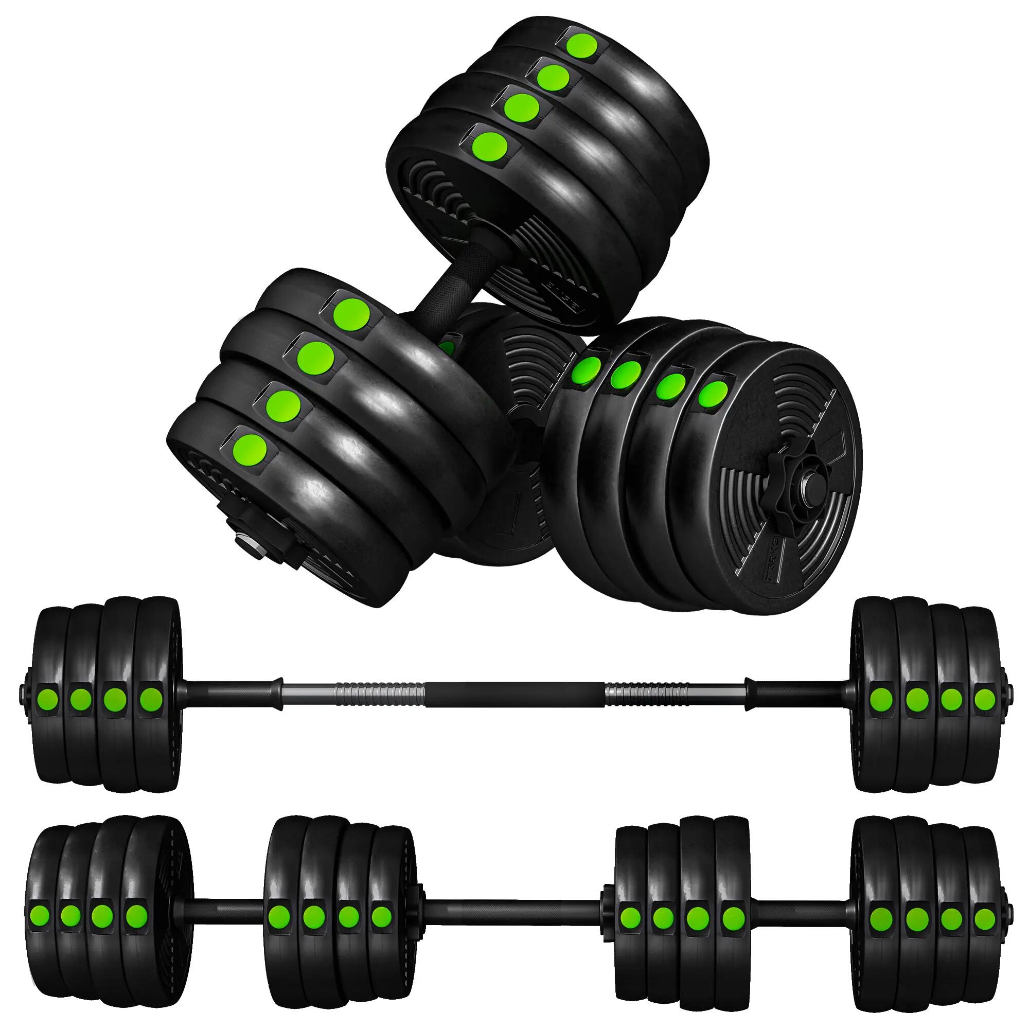 Haltères - musculation - femmes - ajustables - noir/vert 2/6