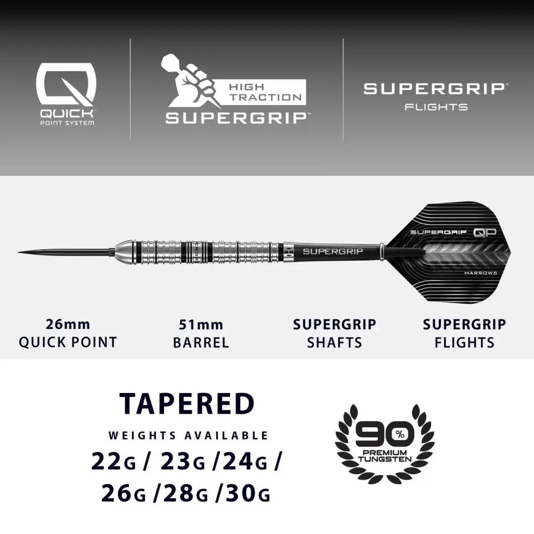 Supergrip QP Tapered 90% Tungsten Dartpfeile 6/7