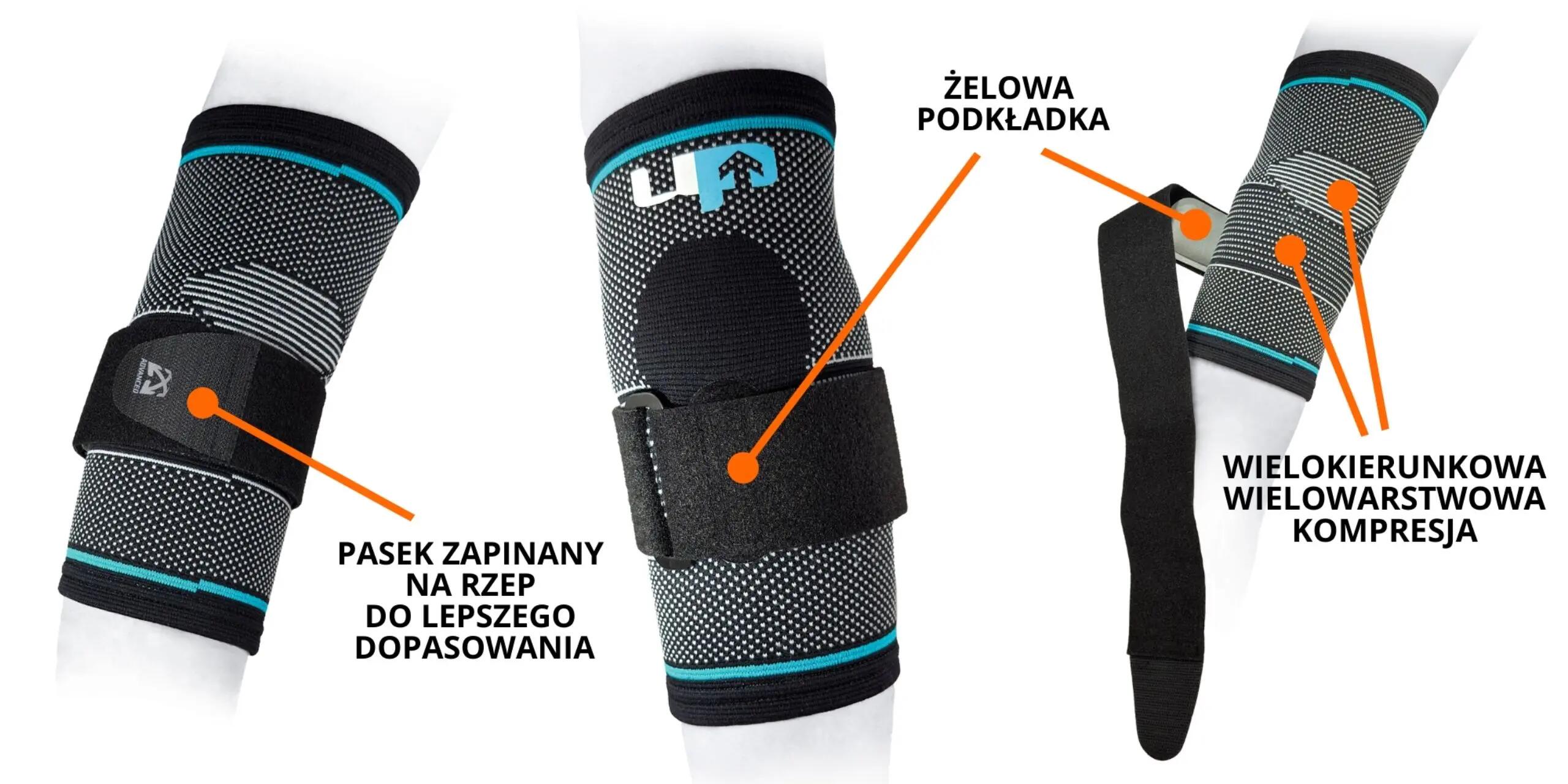 Stabilizator łokcia kompresyjny z podkładką żelową UP5185 3/3