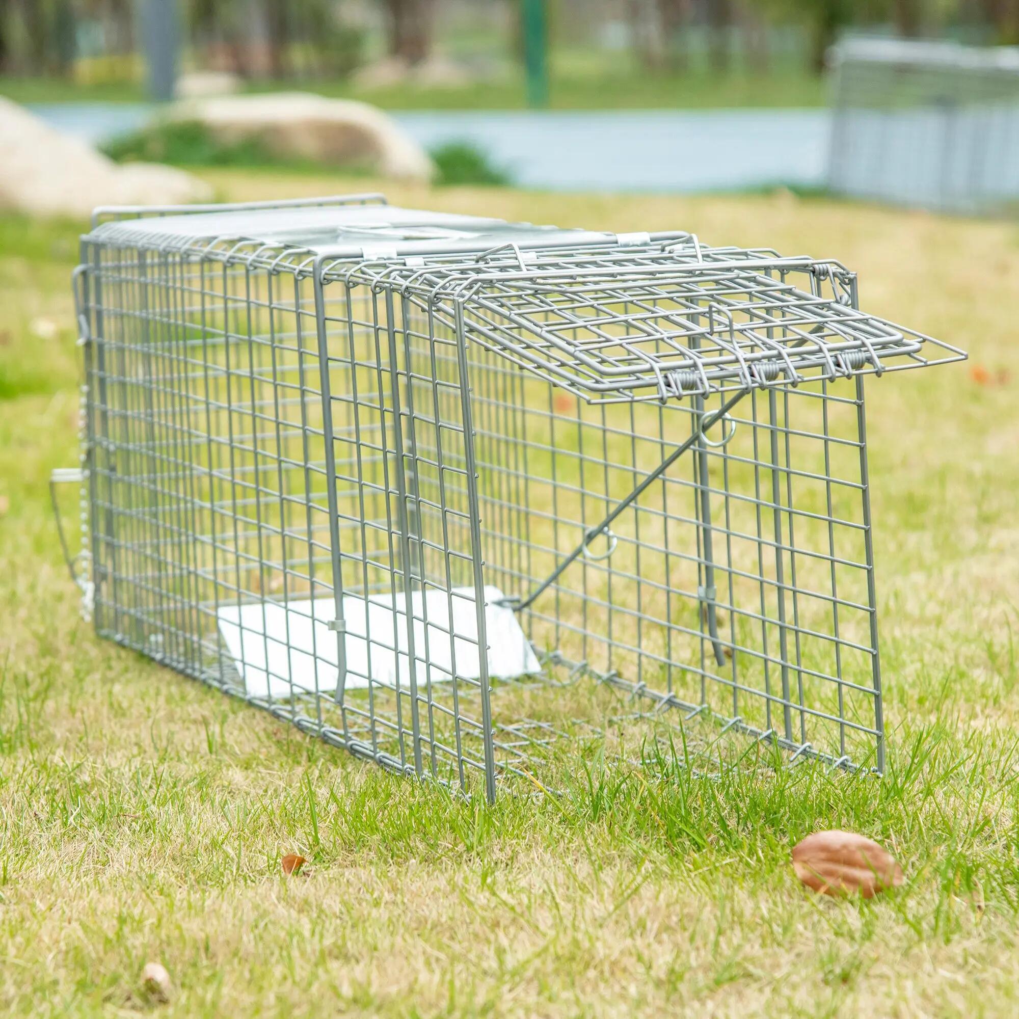 Trampa para Animales Outsunny 81x26x34.5 cm Plata 2/5