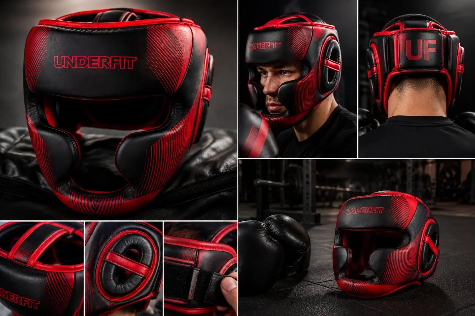 Kask bokserski UNDERFIT Core czerwony XL 4/7