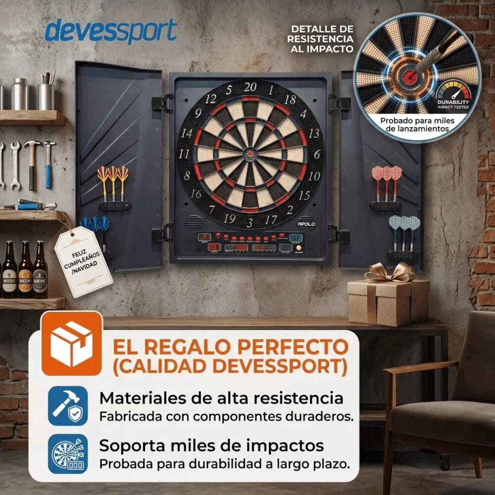 Alvo de Dardos Eletrónico Apolo com Portas | 27 Jogos e 202 Variações | Ecrã 6 L 4/7