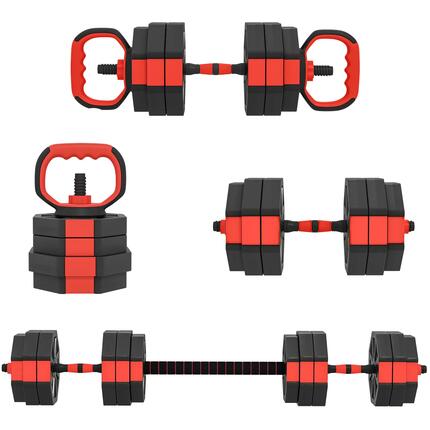 Ensemble d'haltères réglables - musculation - hommes - 6 en 1, jusqu'à 25 kg