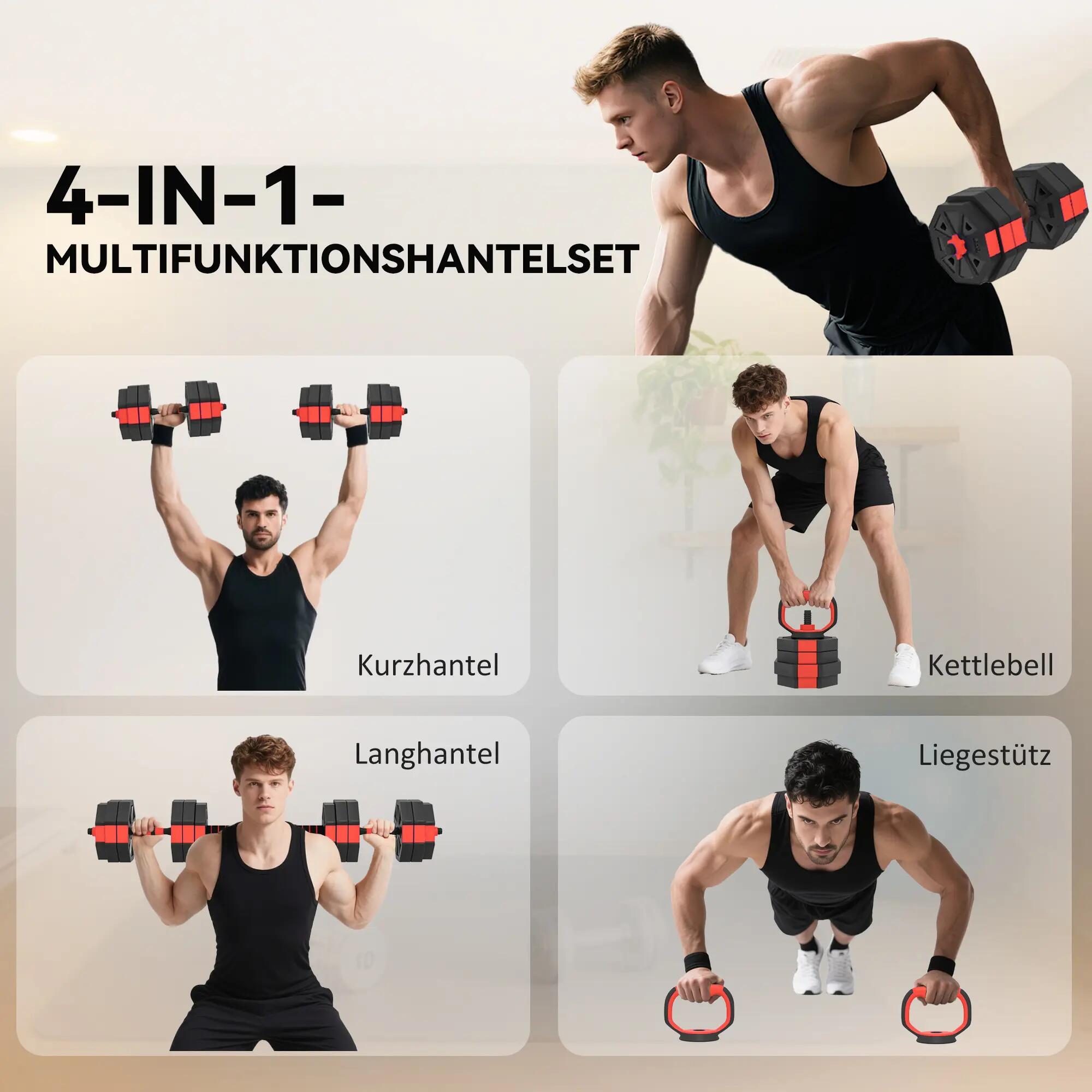 Ensemble d'haltères réglables - musculation - hommes - 6 en 1, jusqu'à 25 kg 6/6