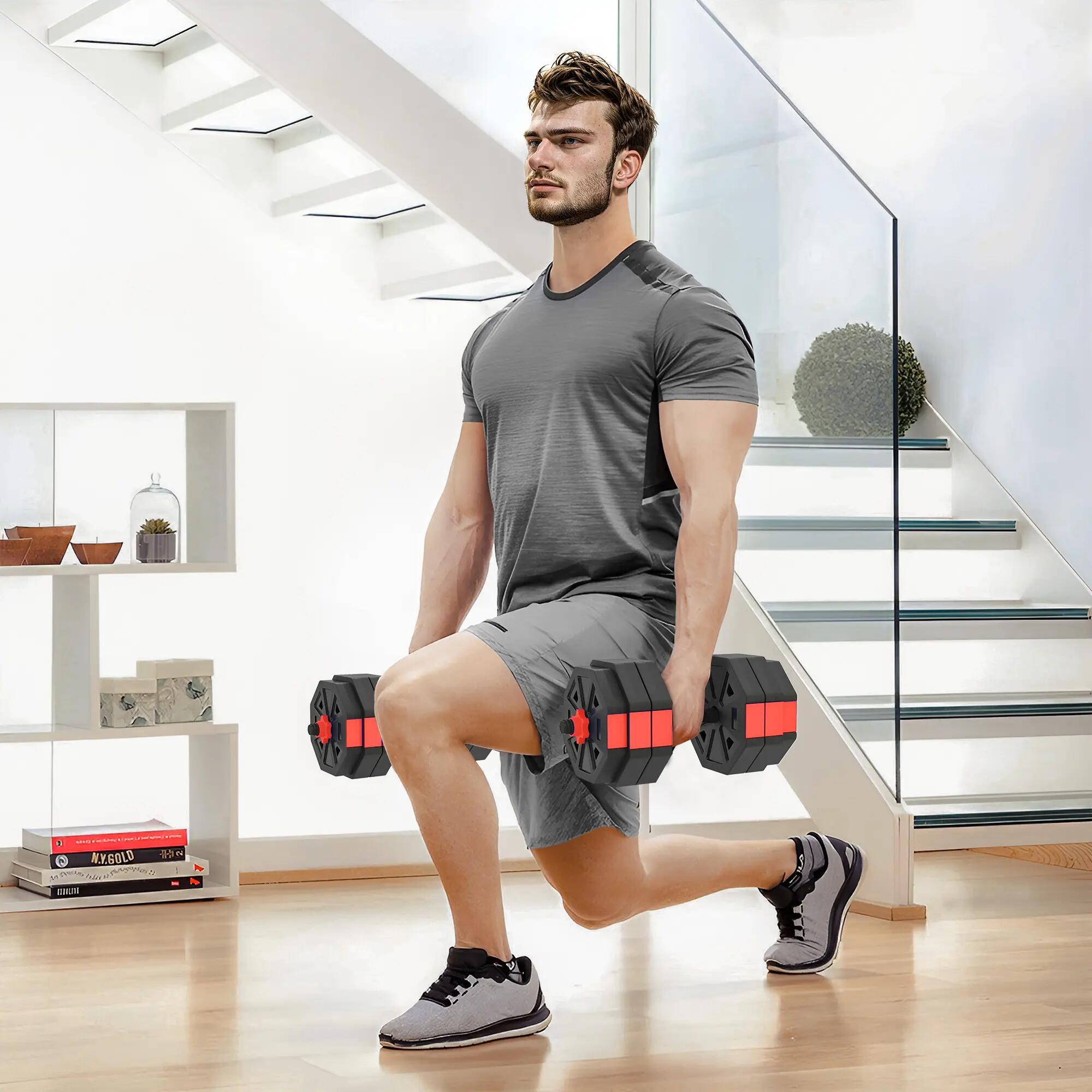 Ensemble d'haltères réglables - musculation - hommes - 6 en 1, jusqu'à 25 kg 4/6