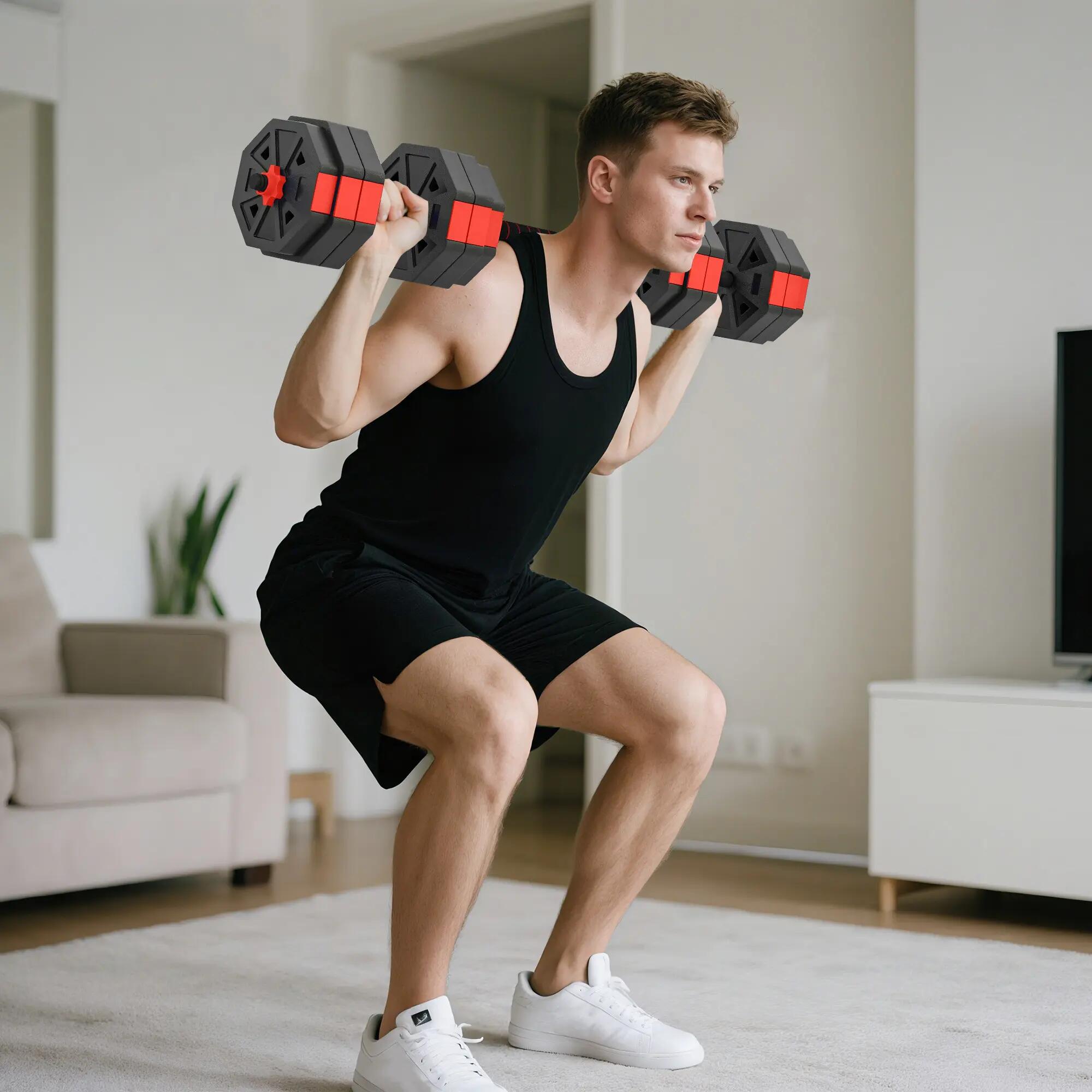 Ensemble d'haltères réglables - musculation - hommes - 6 en 1, jusqu'à 25 kg 3/6