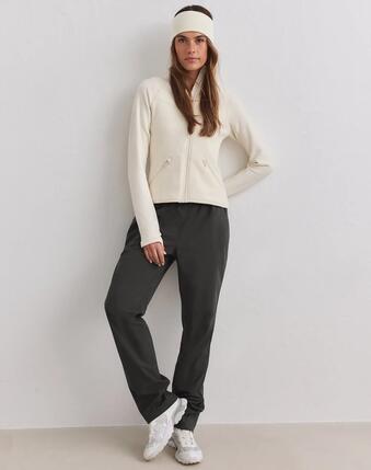 Femme Pantalon Imperméable À Enfiler Bas de Jambe Ajustables Zippés Noisette