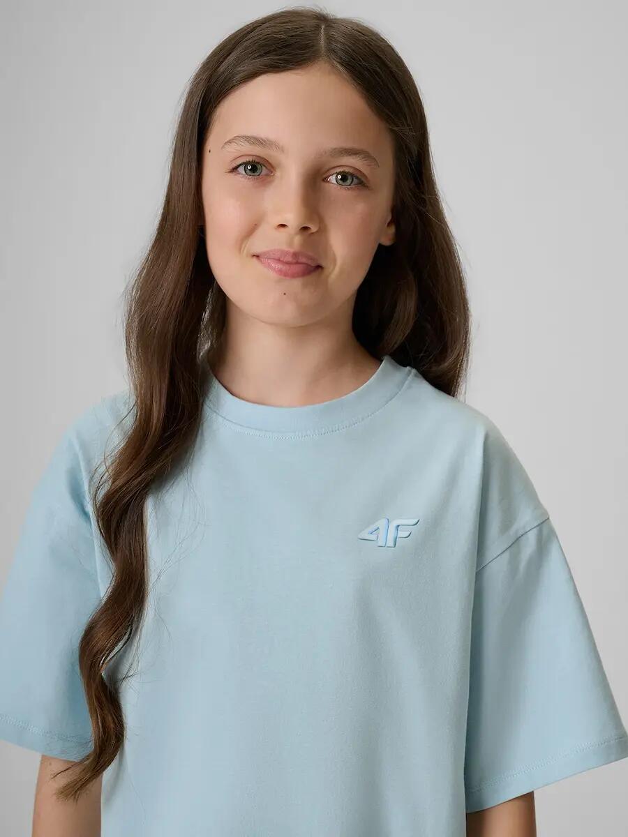 T-shirt loose gładki dziewczęcy 4F 4FJRSS26TTSHF3984 3/6