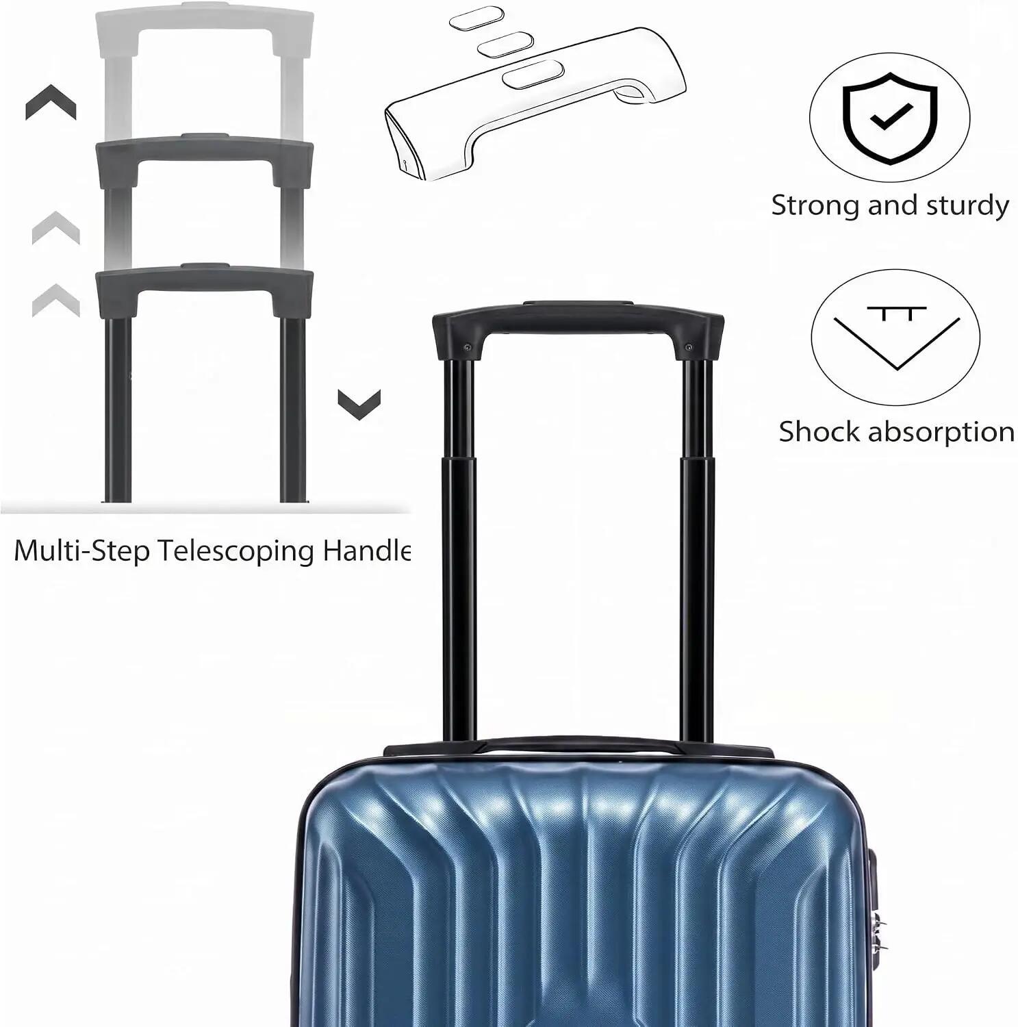 Maleta Equipaje de Mano 40x30x20cm (27L) Ruedas 360º Desmontables. ABS (Azul) 7/7