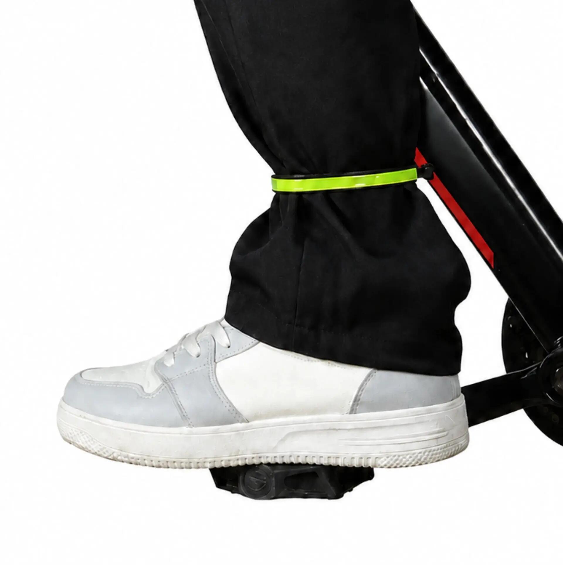 Set van 2 reflecterende enkelbanden fiets - Broekbeveiliging - Fluorgeel 2/5