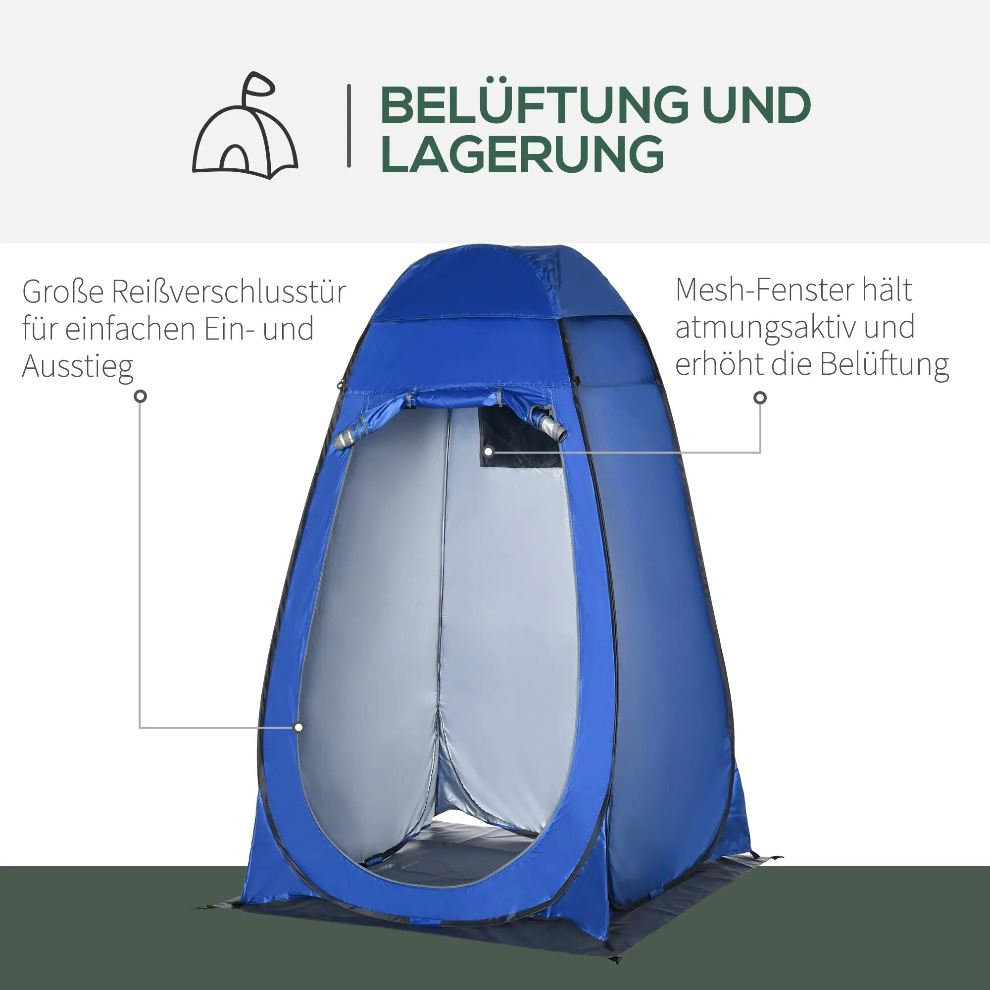 Cabine de douche - Camping - Pliable, imperméable - Bleu foncé 6/6