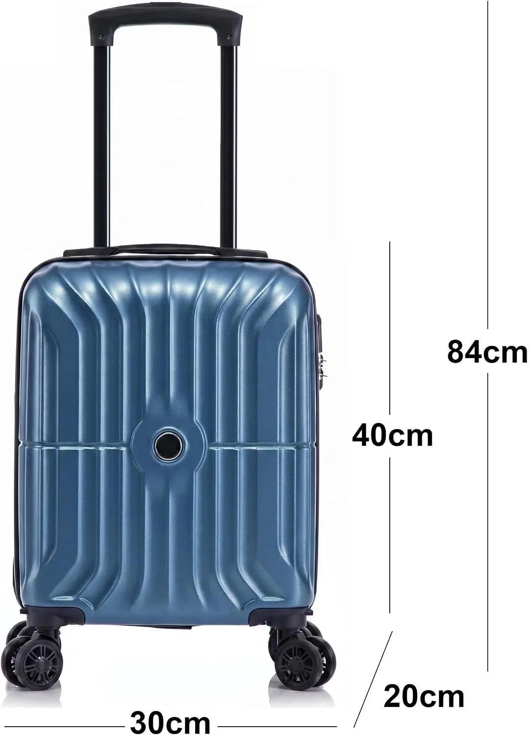 Maleta Equipaje de Mano 40x30x20cm (27L) Ruedas 360º Desmontables. ABS (Azul) 3/7