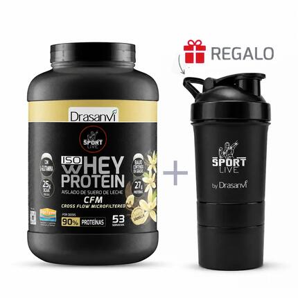 Whey Protein Isolate Sport Live - Yogur Fresa - 1,6Kg - DRASANVI
