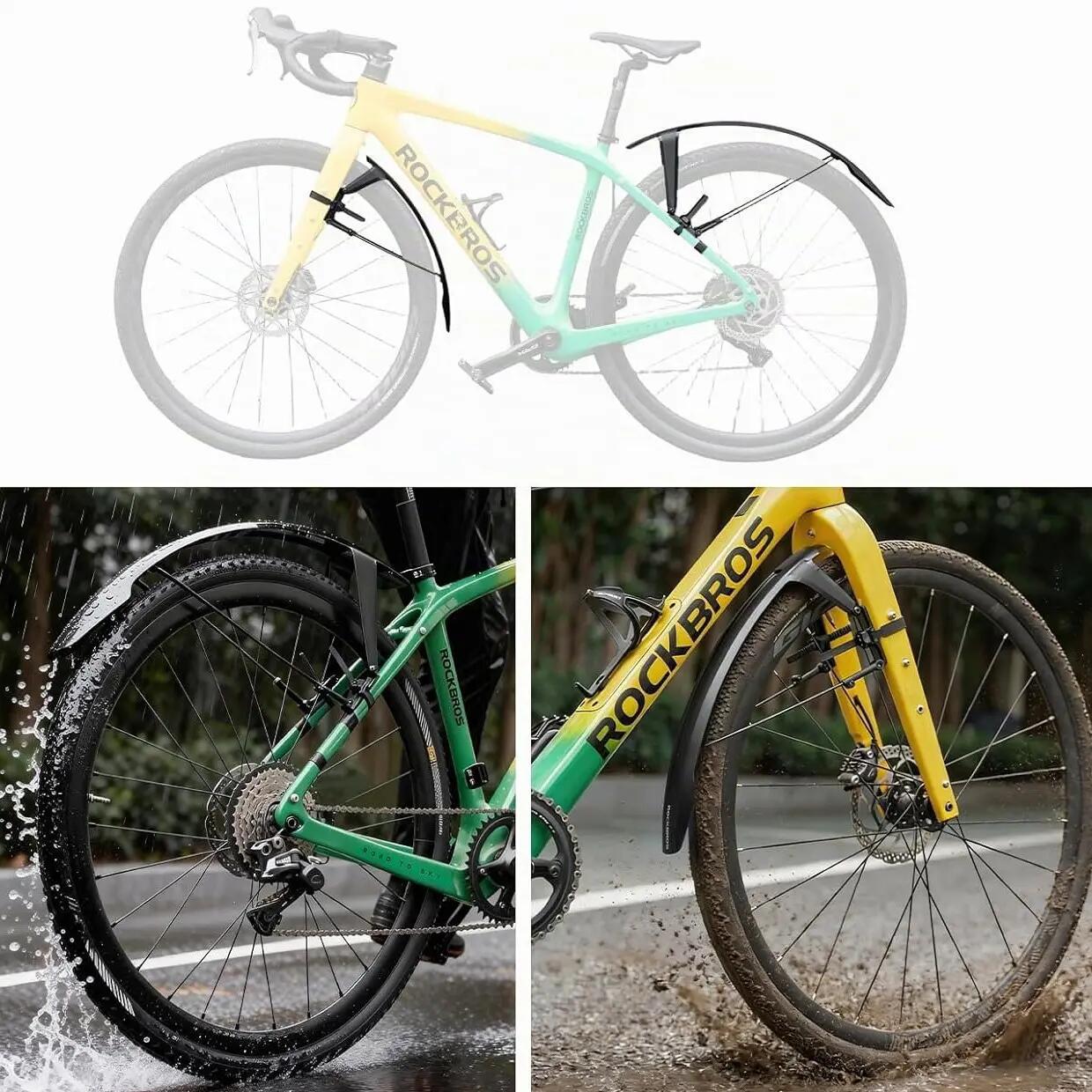 Błotniki rowerowe FK-892 czarne regulowane szybki montaż, tył i przód Rockbros 7/7