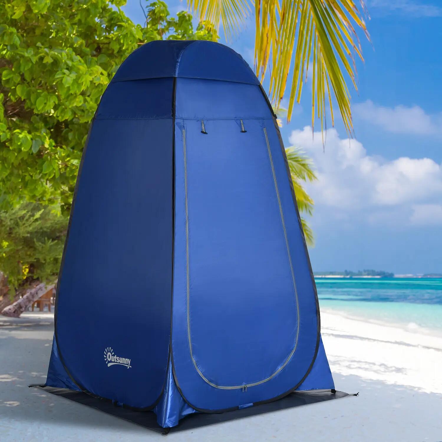 Cabine de douche - Camping - Pliable, imperméable - Bleu foncé 4/6