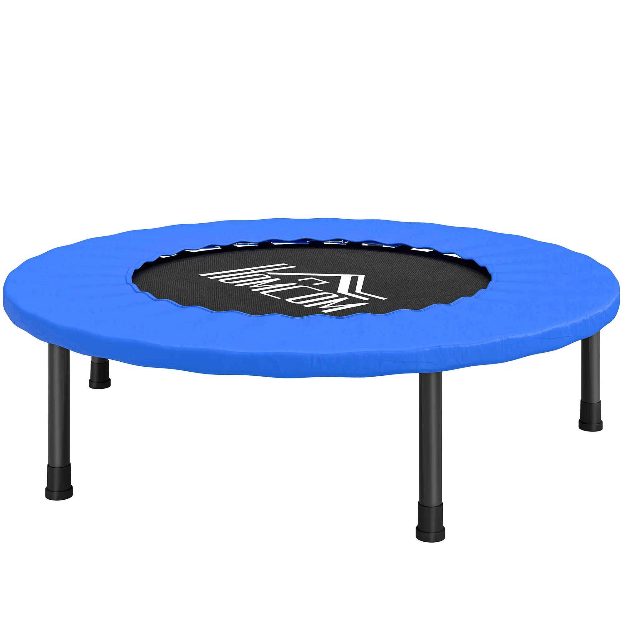 Mini trampoline fitness antidérapant 100 kg diamètre 81x22,5 cm bleu noir 2/6