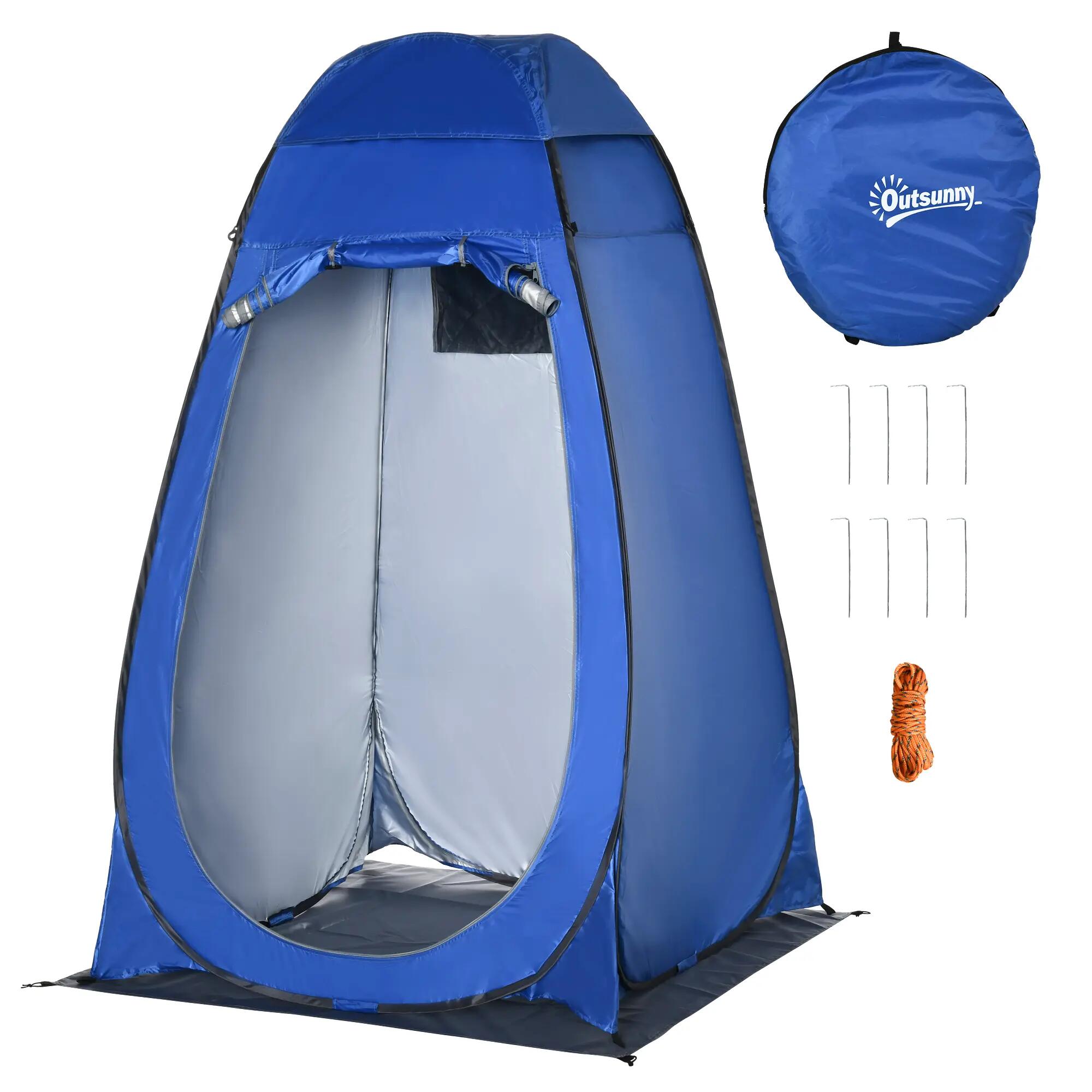 Cabine de douche - Camping - Pliable, imperméable - Bleu foncé 2/6