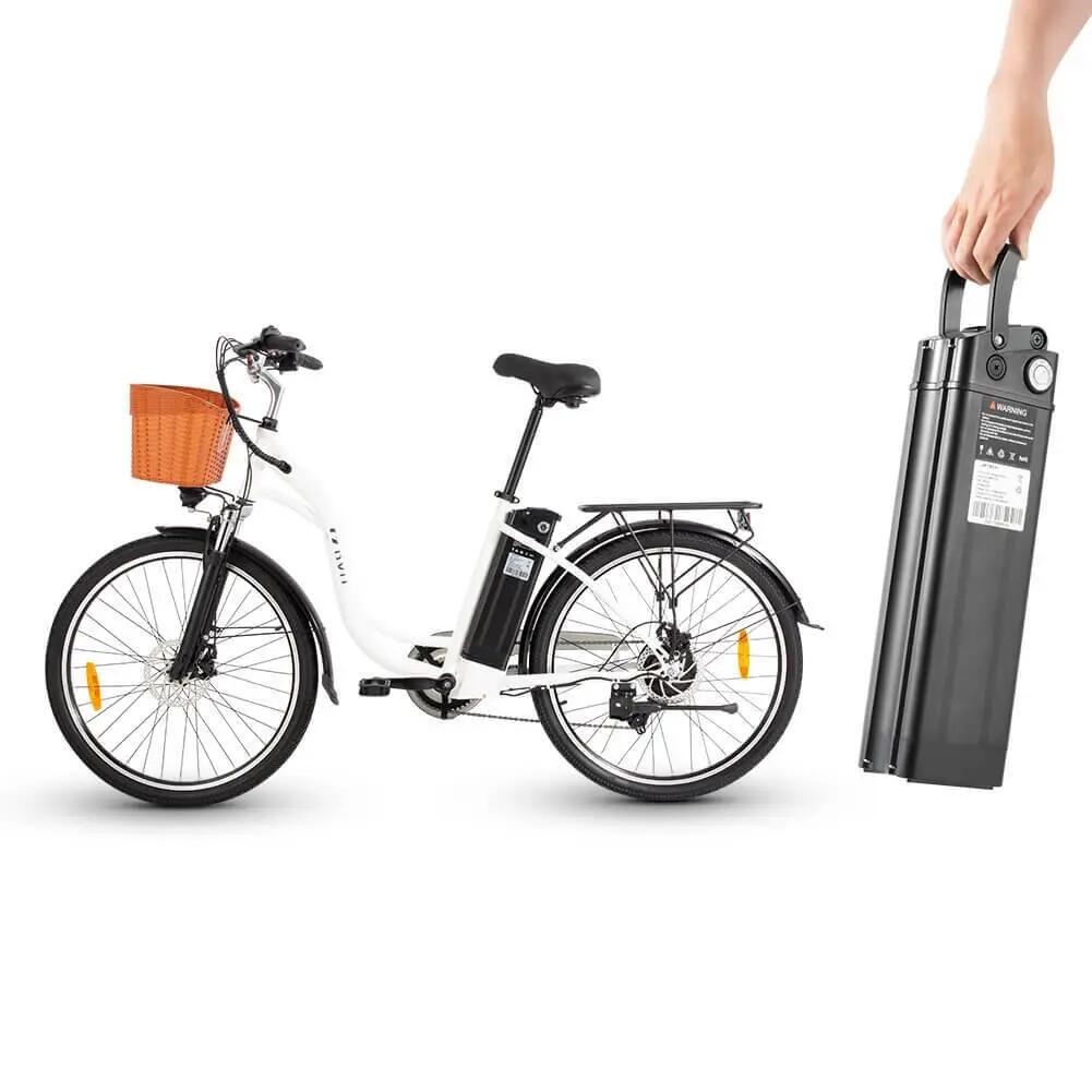 Bicicleta elétrica urbana C6 26", 250 W, bateria 36 V 12,5 Ah, autonomia 60 km 2/9