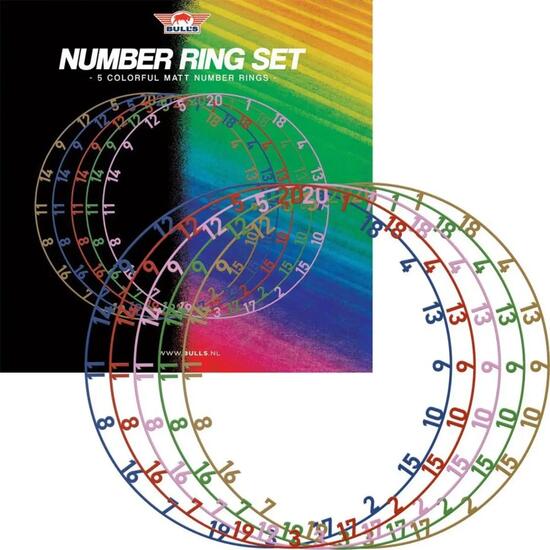 Colorfull Matt Nummer Ring Set Dartsets
