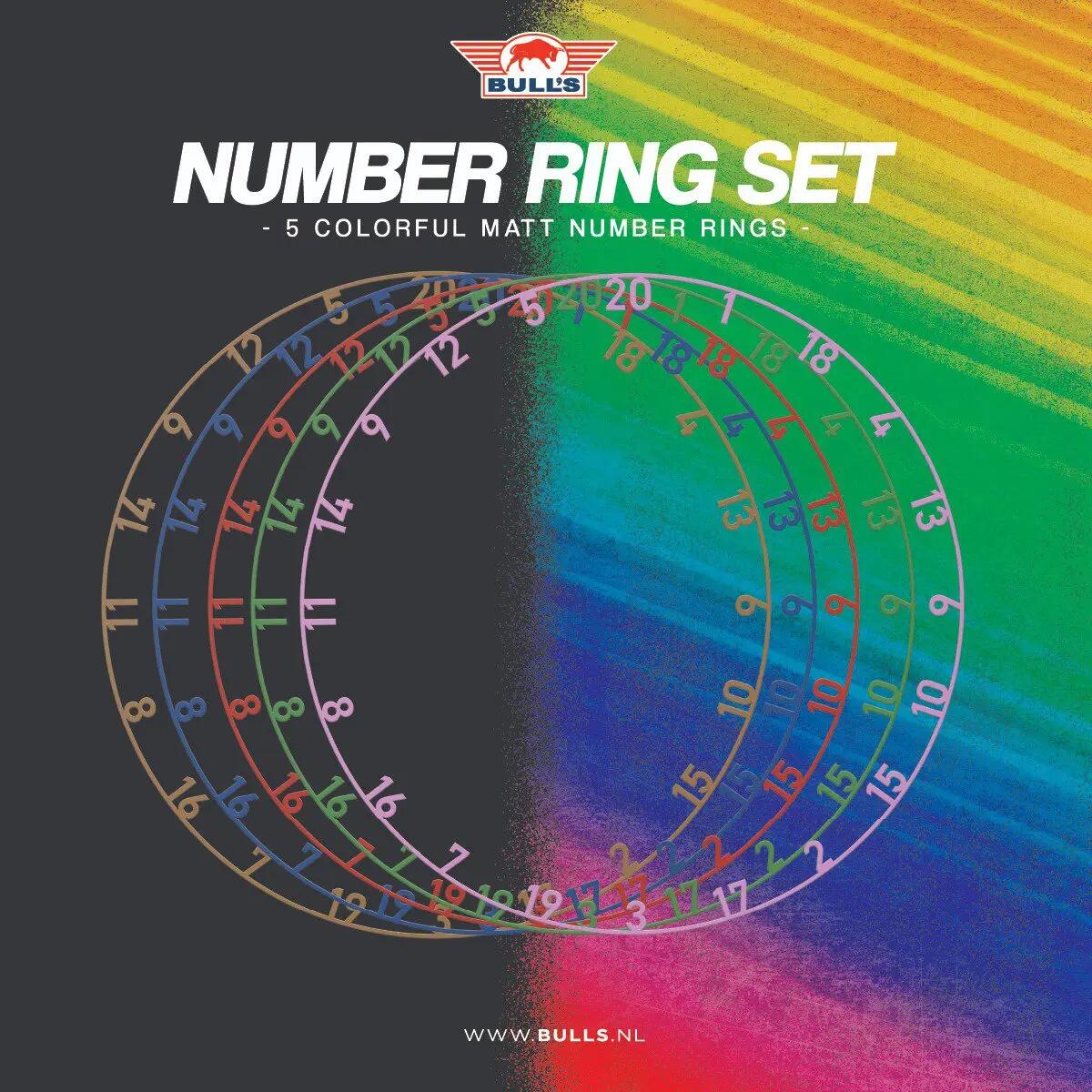 Colorfull Matt Nummer Ring Set Dartsets 9/10