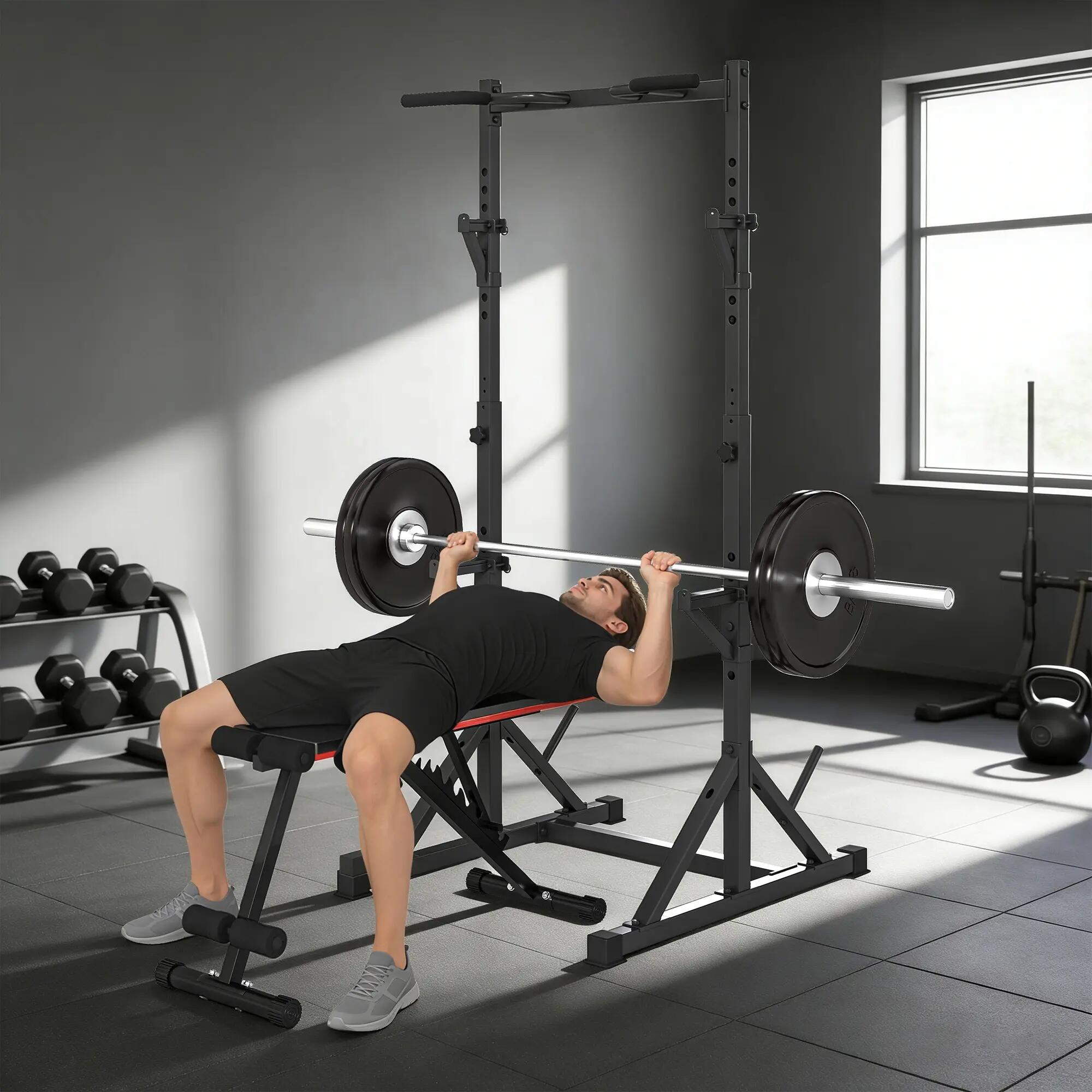 Tour de musculation autoportante avec supports pour haltères, en acier, supporta 4/9