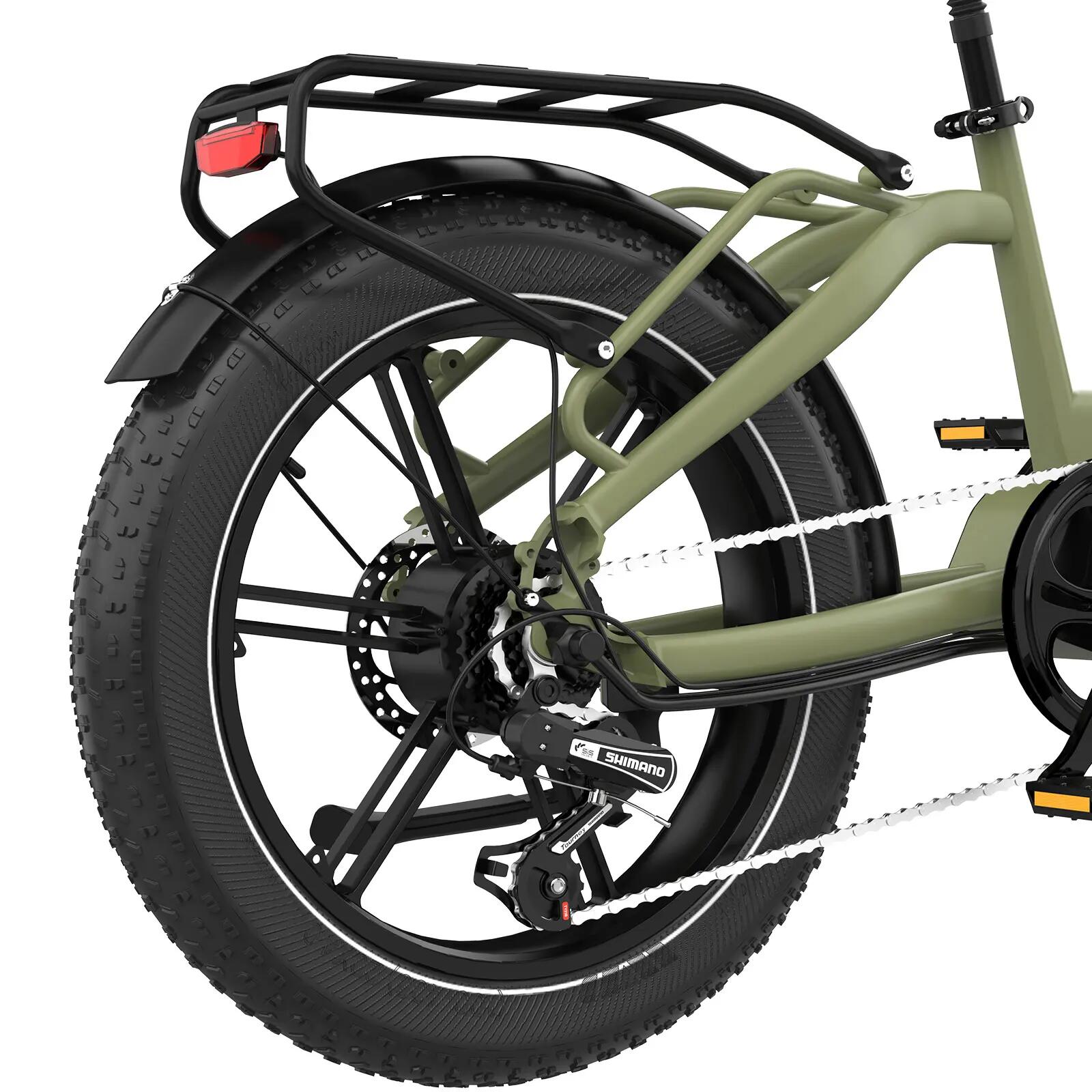 E-Bike Fatbike 20 Zoll, Tiefeinsteiger Elektrofahrrad, City E-Bike, 7-Gang,R6 5/9