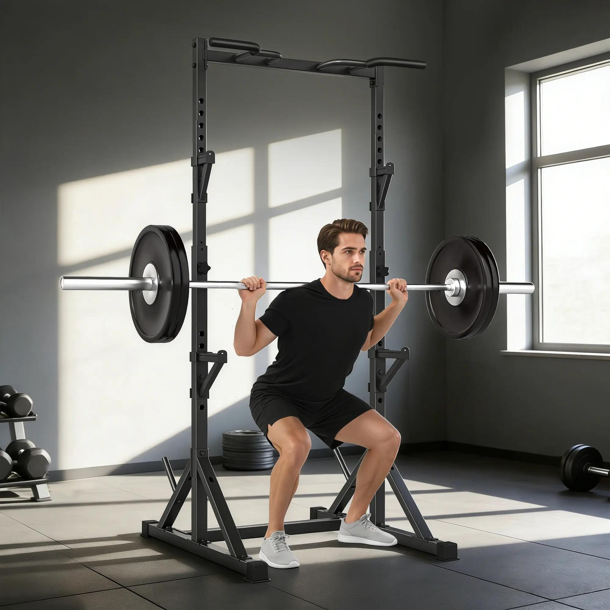 Tour de musculation autoportante avec supports pour haltères, en acier, supporta 3/9