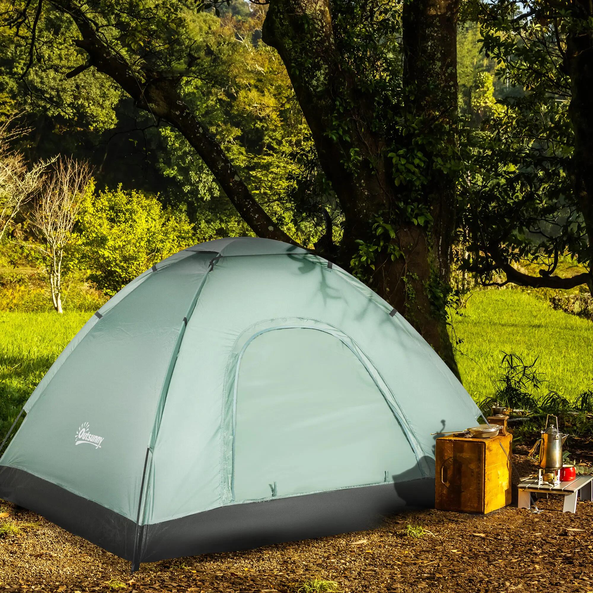 Tente dôme camping - Randonnée - Unisexe - Légère, stable, 2 places - Vert foncé 4/6