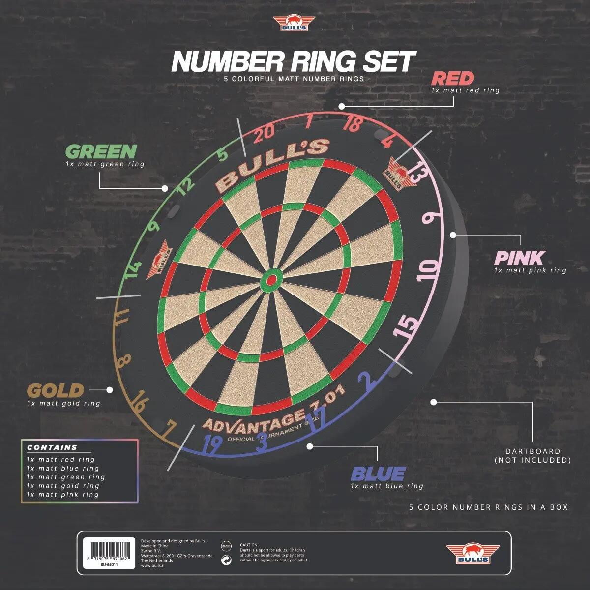 Colorfull Matt Nummer Ring Set Dartsets 10/10